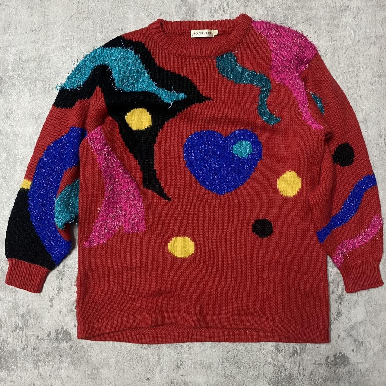 Other South Lodge abstract heart sweater in red and blue knitwear Size US M / EU 48-50 / 2 - 1 Thumbnail