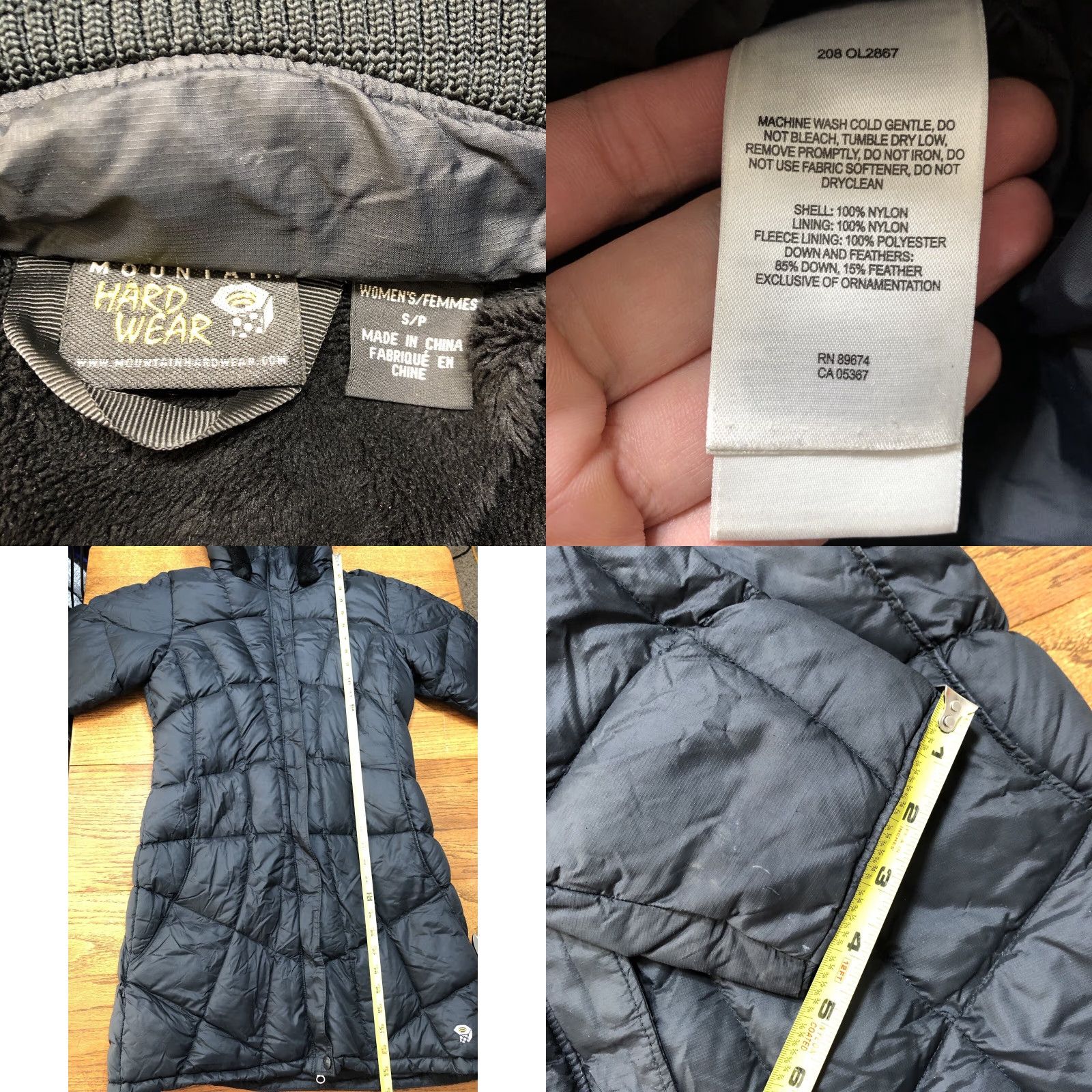 Mountain Hardwear VINTAGE Mountain Hardwear Jacket Womens S Black Full Zip Down Puffer Trench Coat Hooded Size S / US 4 / IT 40 - 9 Thumbnail