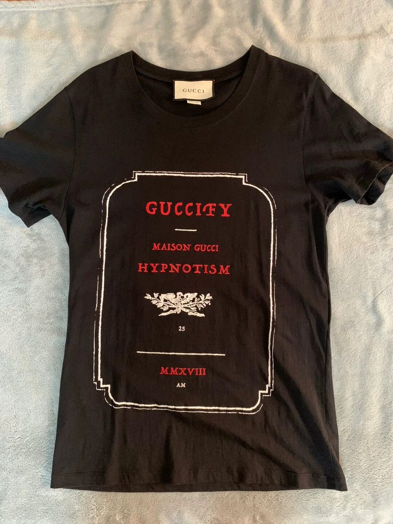 Gucci Gucci Round-neck black invitation T-shirt 2503-Nextarrow Size US XXS / EU 40 - 6 Thumbnail