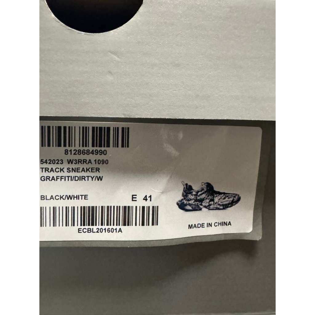 Balenciaga o1rshd1 Graffiti DirtyTrack Sneakers in Black/White Size US 8 / EU 41 - 12 Thumbnail