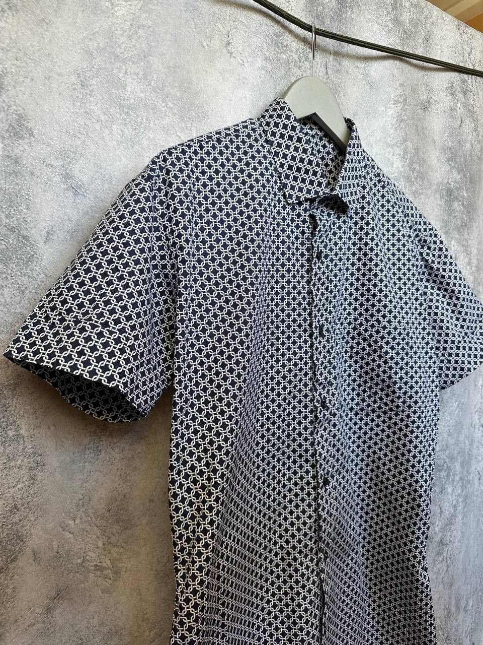 Brioni Brioni Patterned Short Sleeve Button-Up Shirt Chain Print Size US L / EU 52-54 / 3 - 4 Thumbnail