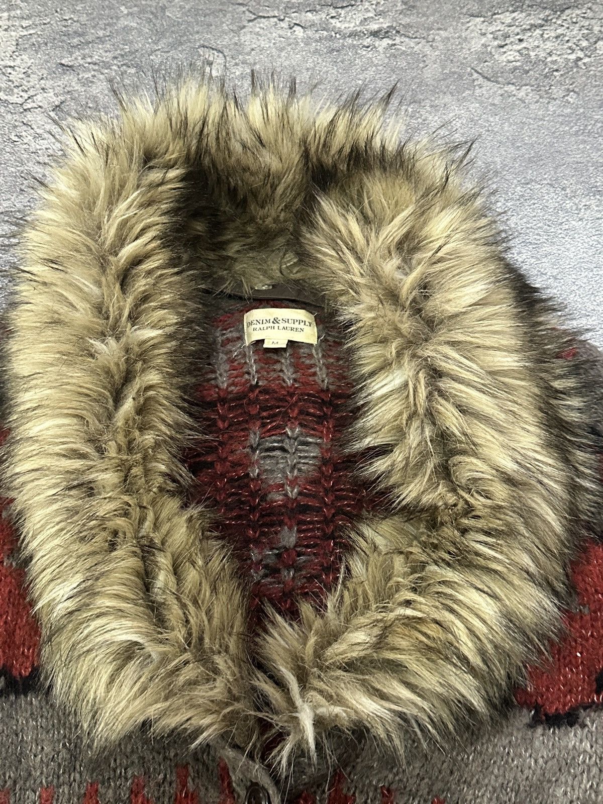Denim & Supply Ralph Lauren Vintage RL Denim & Supply Aztec Fur Collar Cardigan Size M Size M / US 6-8 / IT 42-44 - 3 Thumbnail