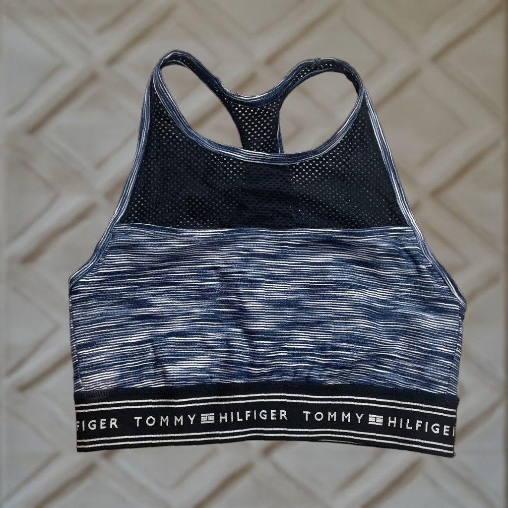 Tommy Hilfiger Tommy Hilfiger Sport Women Medium Tank Crop Logo Stretch Blue Activewear Size M / US 6-8 / IT 42-44 - 1 Thumbnail