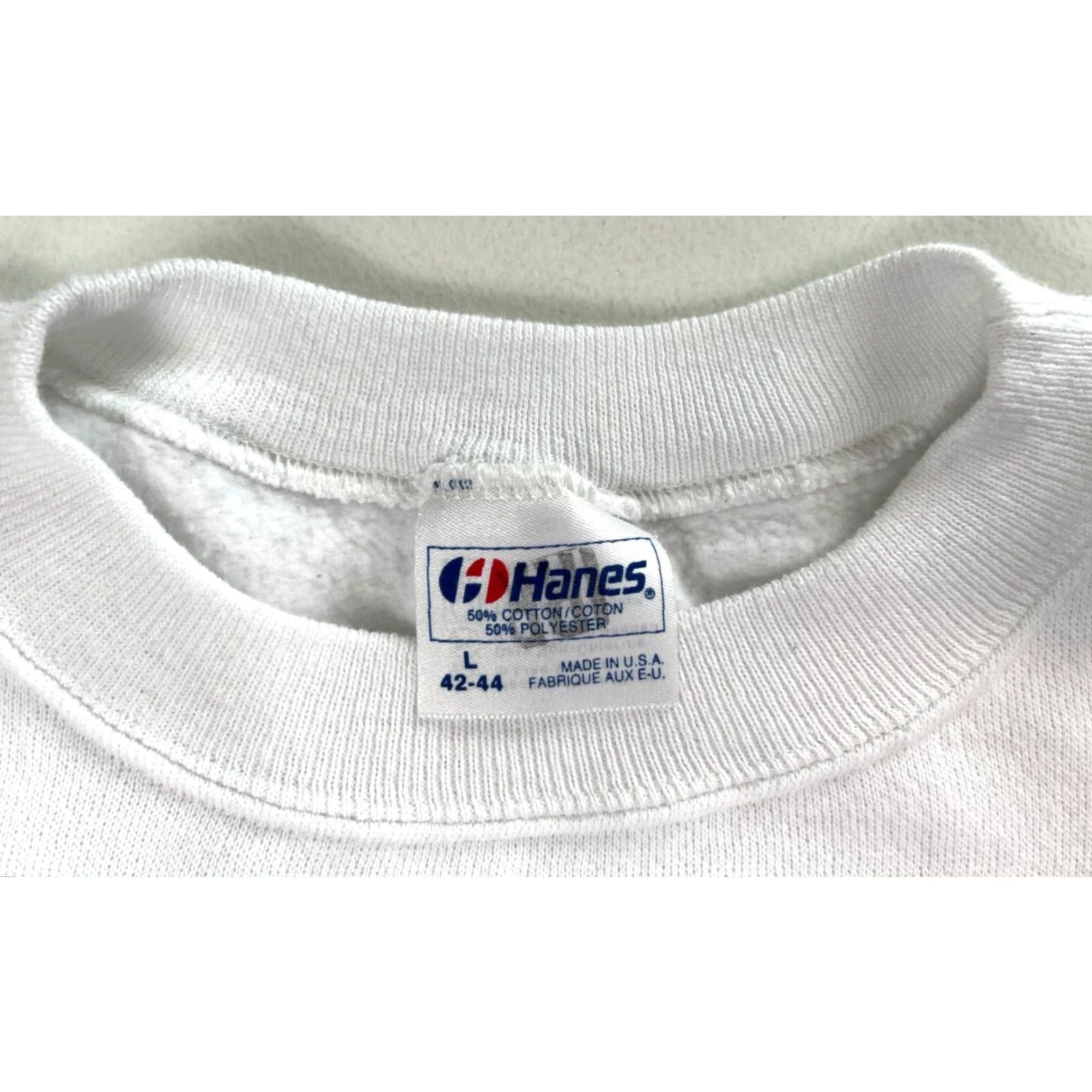 Hanes VINTAGE Hanes Chicago Blackhawks NHL Sweatshirt Crewneck Mens Adult Large White 90s Logo Pullover Size US L / EU 52-54 / 3 - 4 Thumbnail