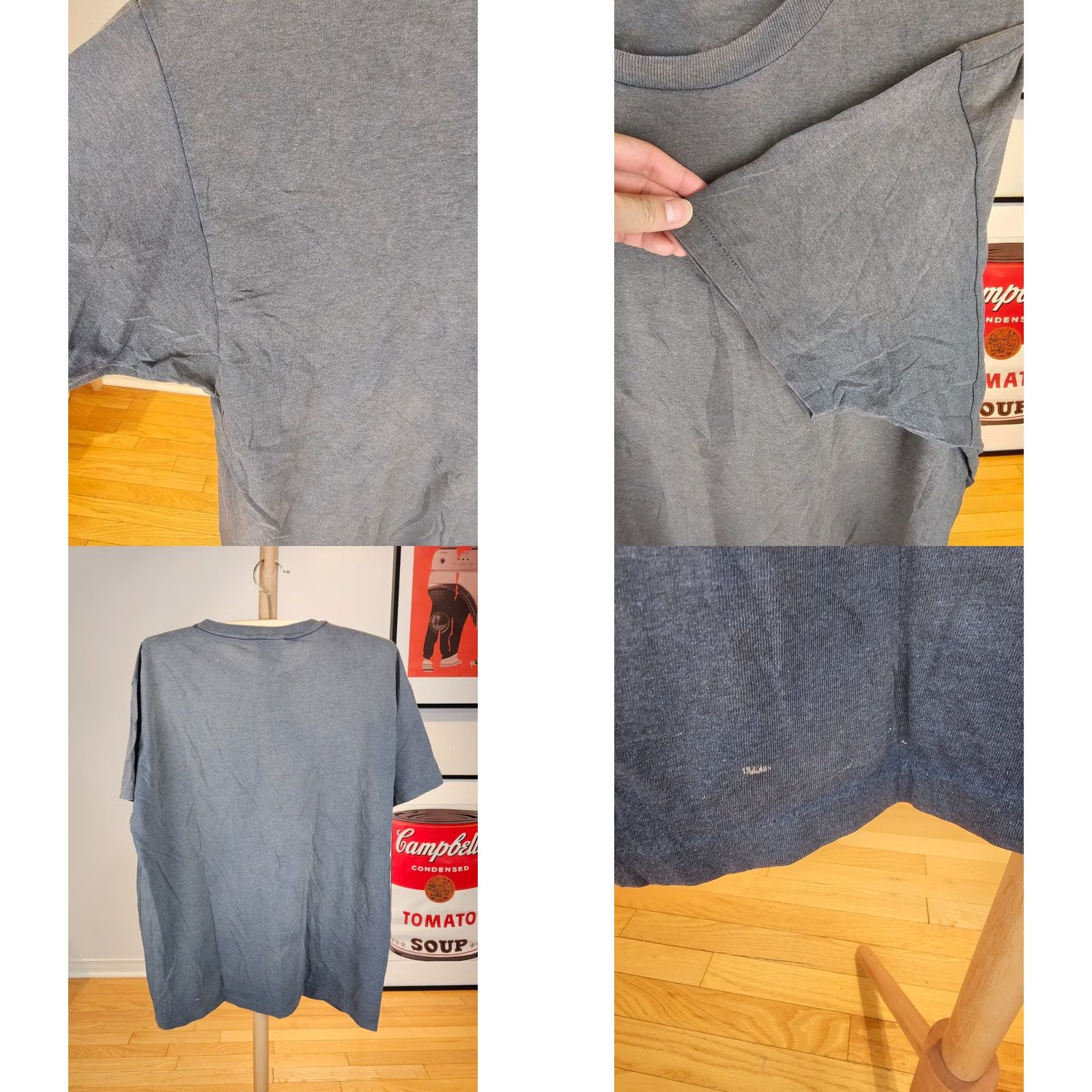 Hanes VINTGAE 90' HANES GRADIENT SUN FADED ONE POCKET SINGLE STITCH T-SHIRT XL BLACK Mens T-Shirt XS? Size US XL / EU 56 / 4 - 8 Thumbnail