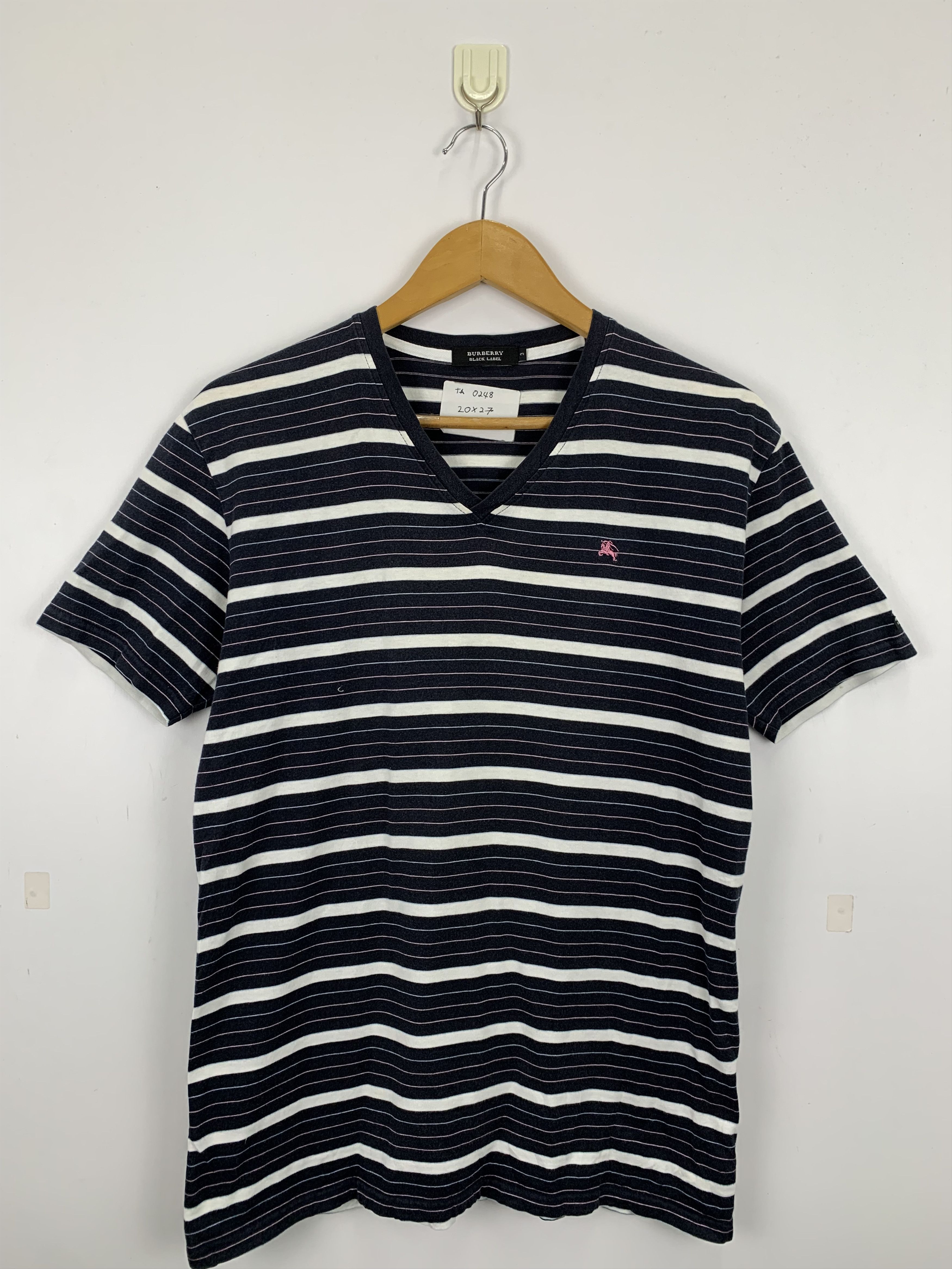 Burberry Vintage Burberry Black Label Stripe T Shirt TA0248 Size US M / EU 48-50 / 2 - 1 Thumbnail