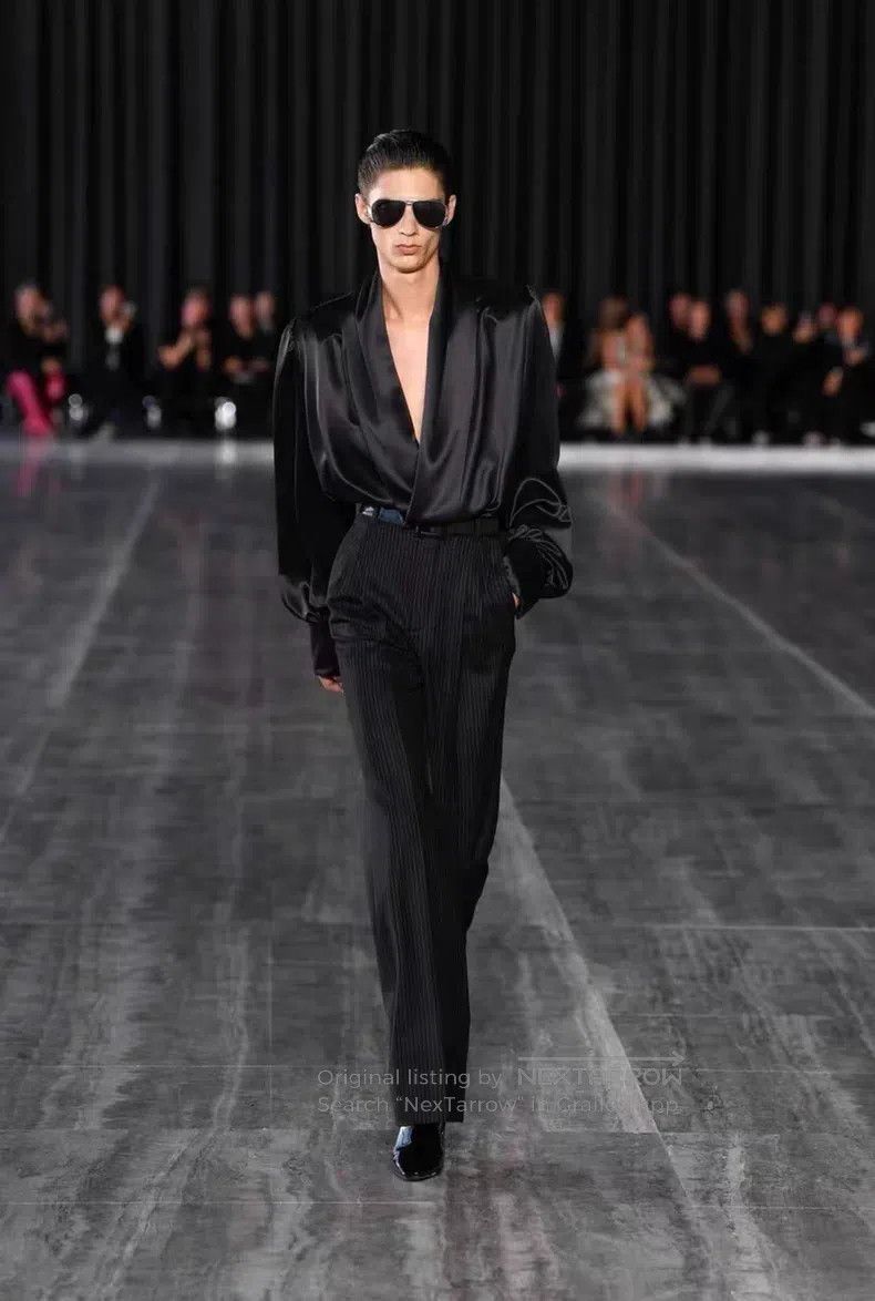 Saint Laurent Paris Saint Laurent Paris High-Waisted Striped Trousers Size US 28 / EU 44 - 4 Thumbnail