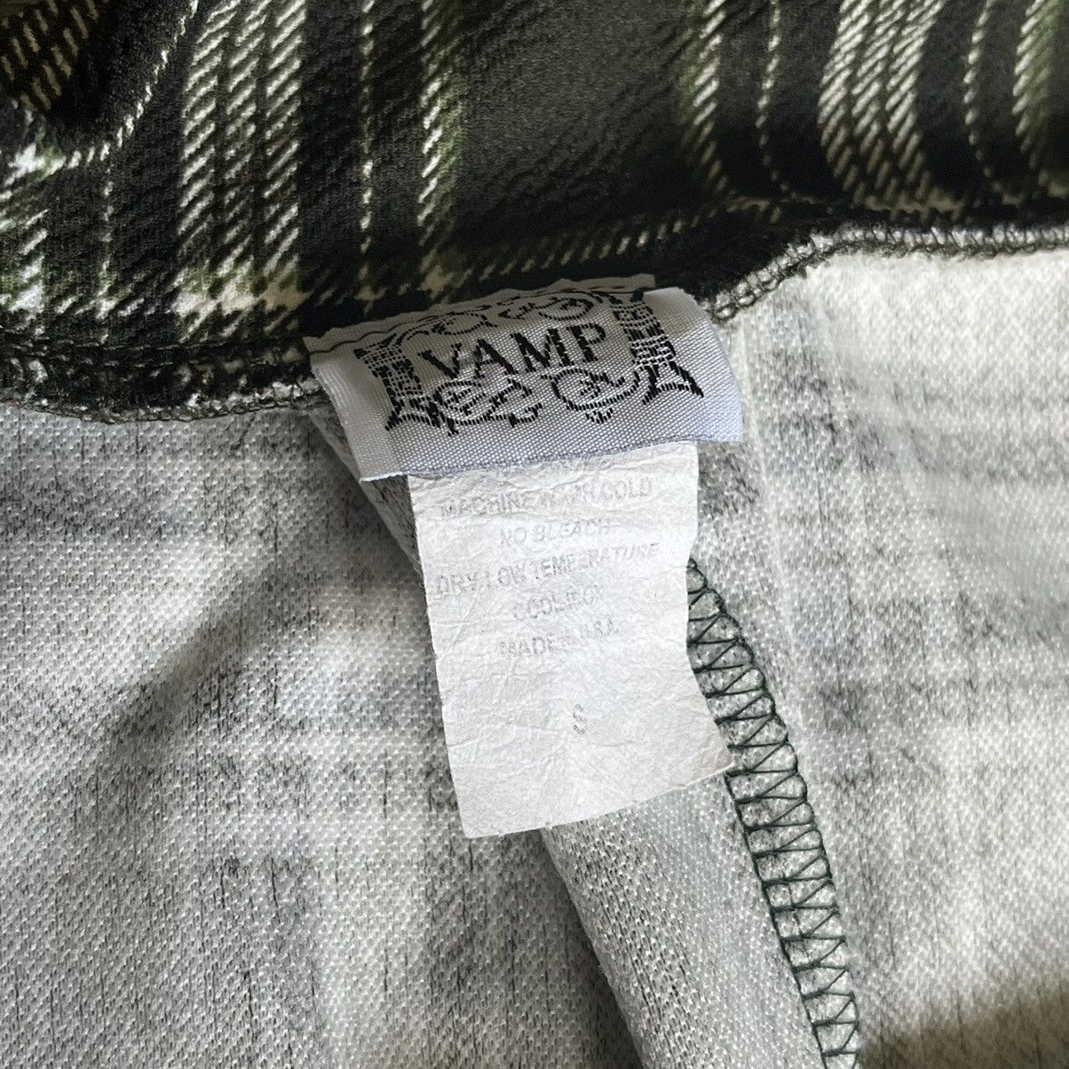 Vintage Vintage 90s Vamp Brand Green Check Plaid Pleated Mini Skirt Size 26" / US 2 / IT 38 - 4 Thumbnail
