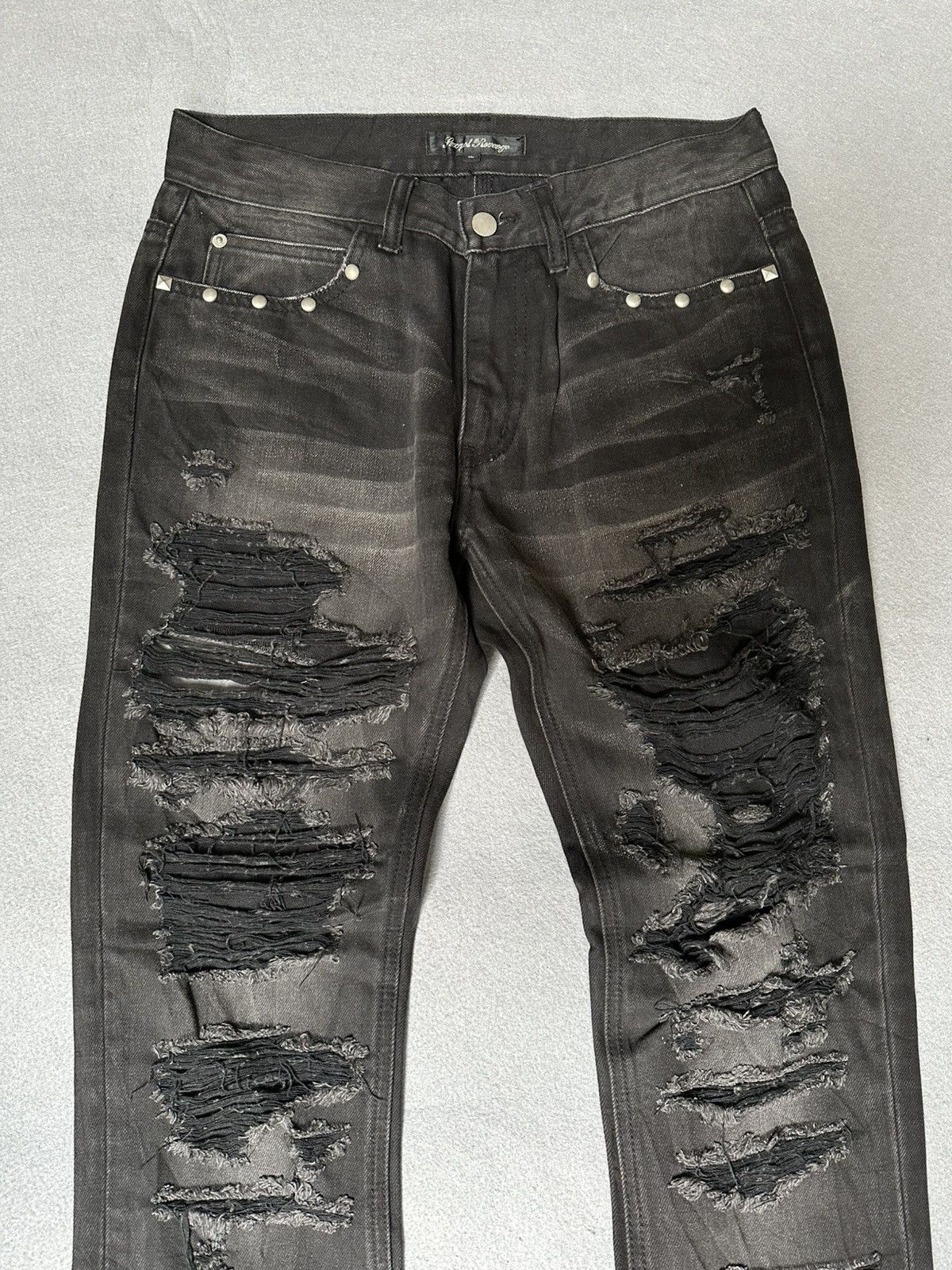 Japanese Brand Sex Pot Revenge Punk Revolution Studded Distressed Denim Size US 30 / EU 46 - 4 Thumbnail
