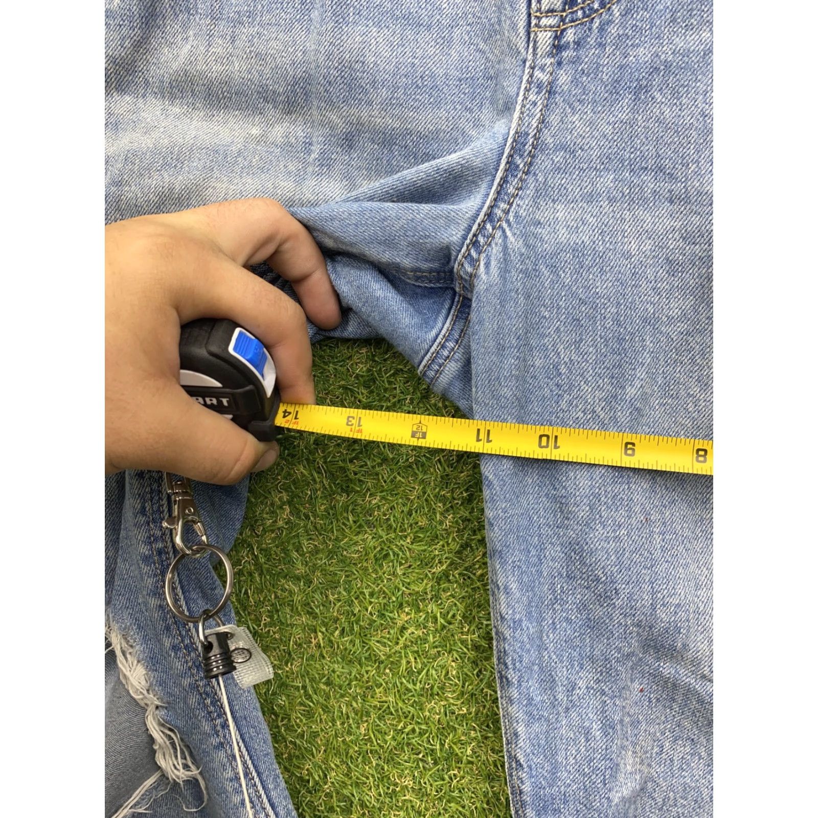 Vintage American Eagle Jeans Womens 12 Blue Distressed Ripped High Rise Denim Mom Size 34" / US 12 / IT 48 - 4 Thumbnail