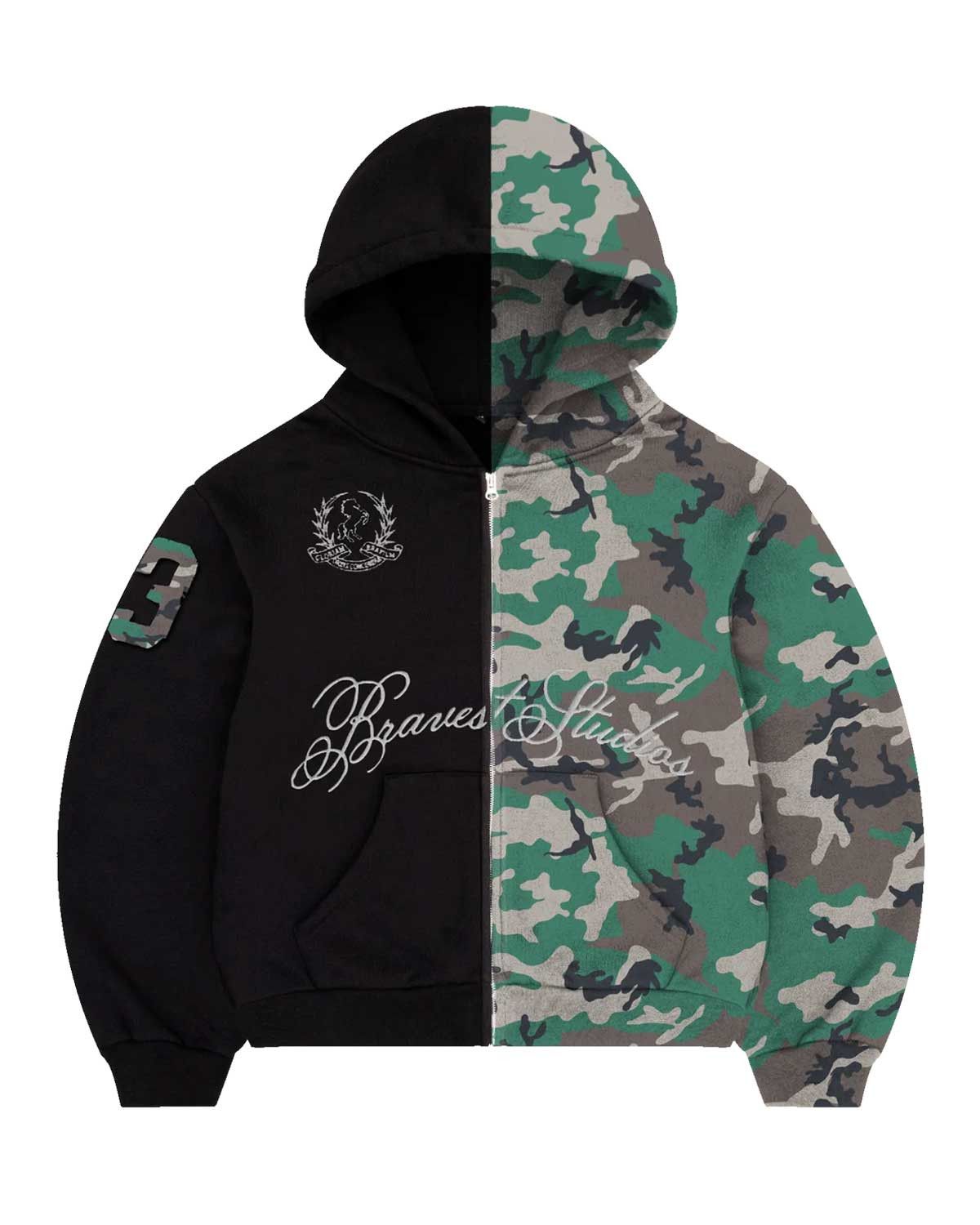 Bravest Studios Half Camo Zip Up Hoodie Black Size US XXL / EU 58 / 5 - 1 Preview