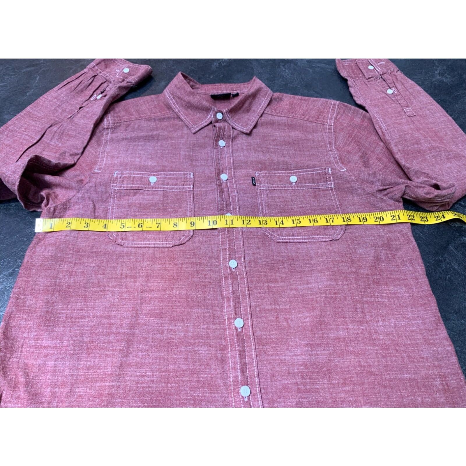 KAVU KAVU Men's Large Long Sleeve Button Up Shirt Brick Red Size US L / EU 52-54 / 3 - 6 Thumbnail
