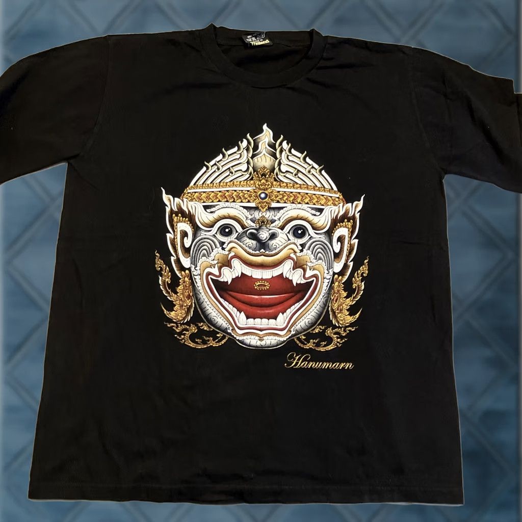 Vintage DREAM HANUMAN Thailand Hindu Textured Glitter T Shirt XL NWOT My Size US XL / EU 56 / 4 - 1 Thumbnail