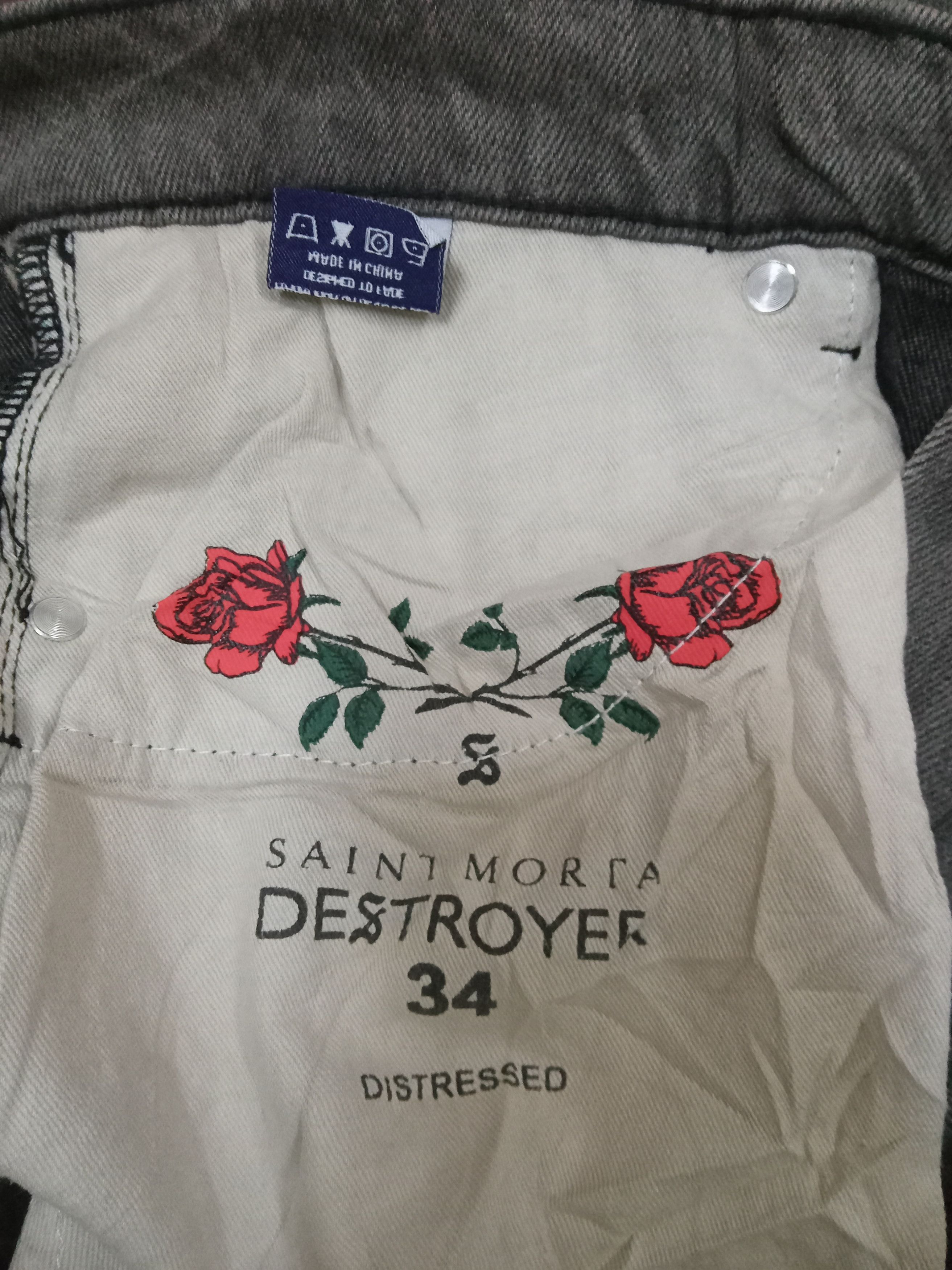 Other Saint Morta Destroyer Rare Design Distressed Jeans Size US 35 - 9 Thumbnail
