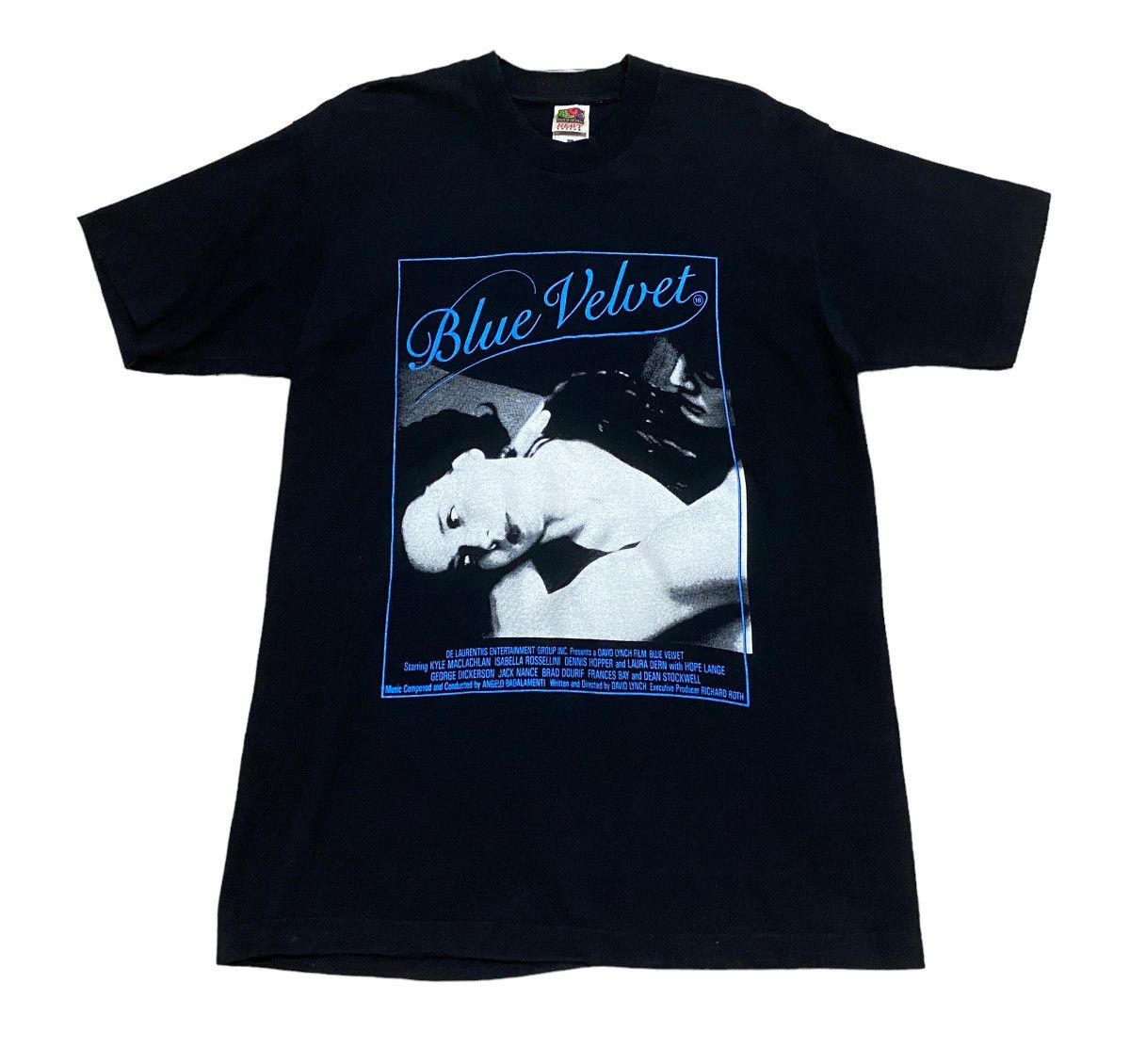 image of Made In USA x Movie Very Vintage Thriller Movie Blue Velvet T-Shirt 1990S in Black (Size Large)