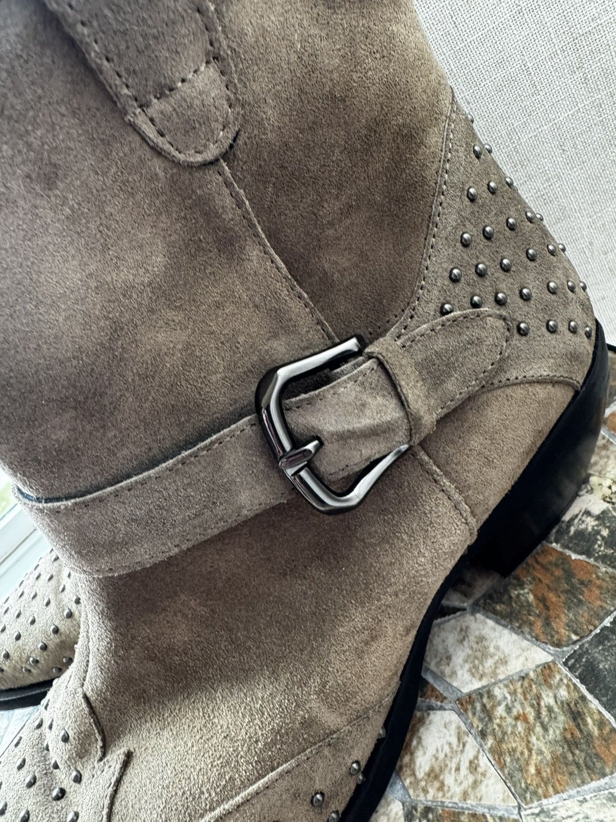 Other Emanuele Crasto Studded Taupe Suede Boots — Made in Italy Size US 8 / EU 41 - 11 Thumbnail