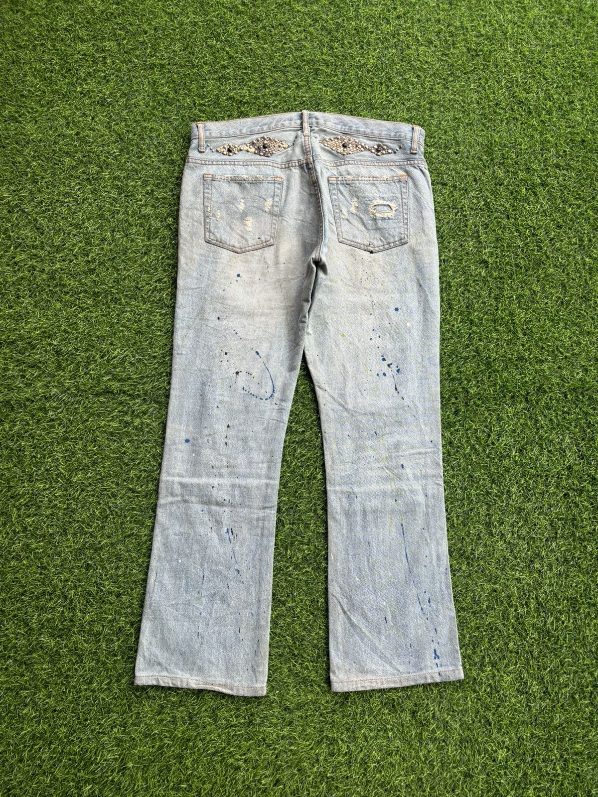 If Six Was Nine Flare Schlussel Distressed Ifsixwasnine Style Jeans Size US 35 - 2 Thumbnail