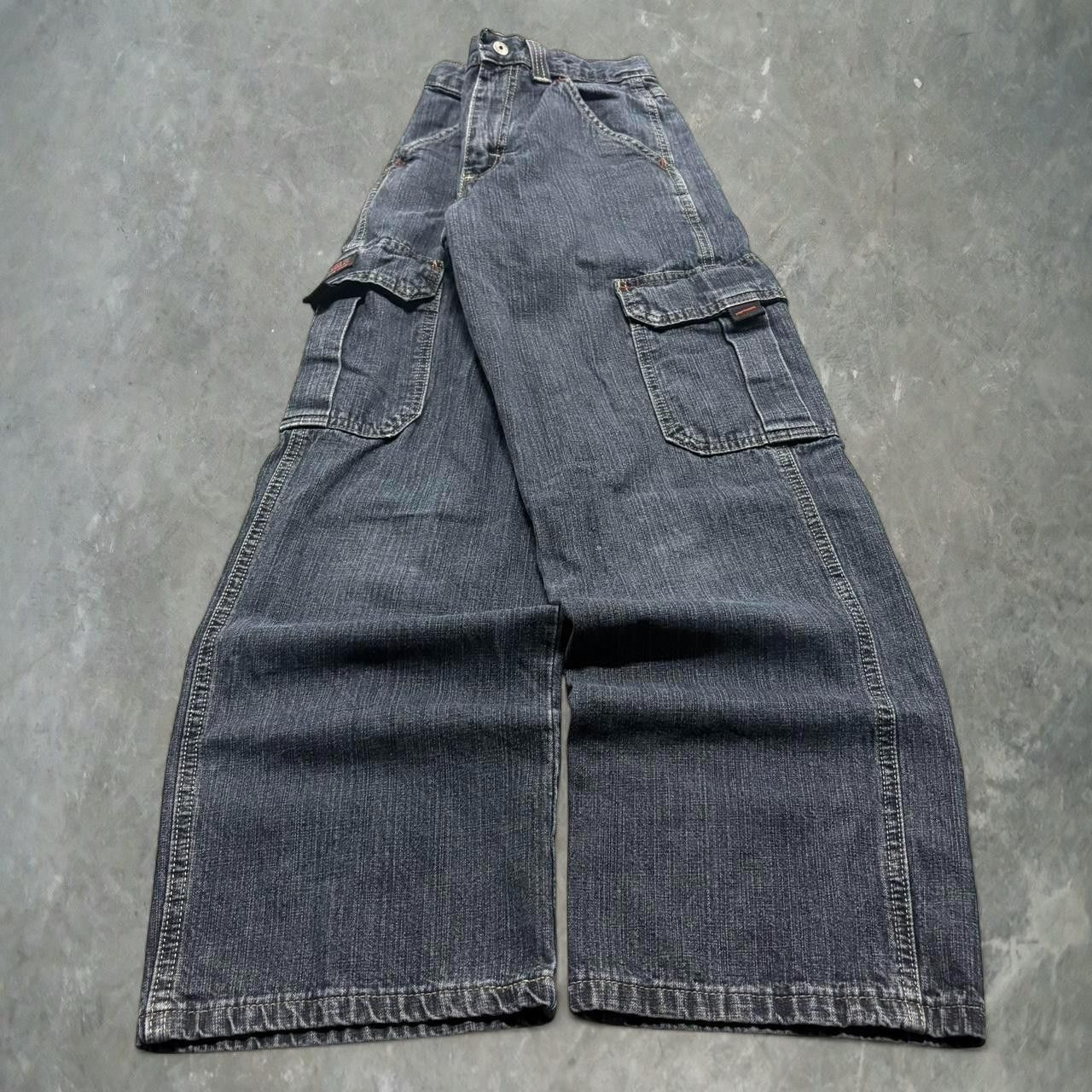 Vintage Crazy Vintage Y2K 2000s Baggy Skater Style Dark Wash Cargo Grunge Denim Jeans! Size US 26 / EU 42 - 1 Thumbnail