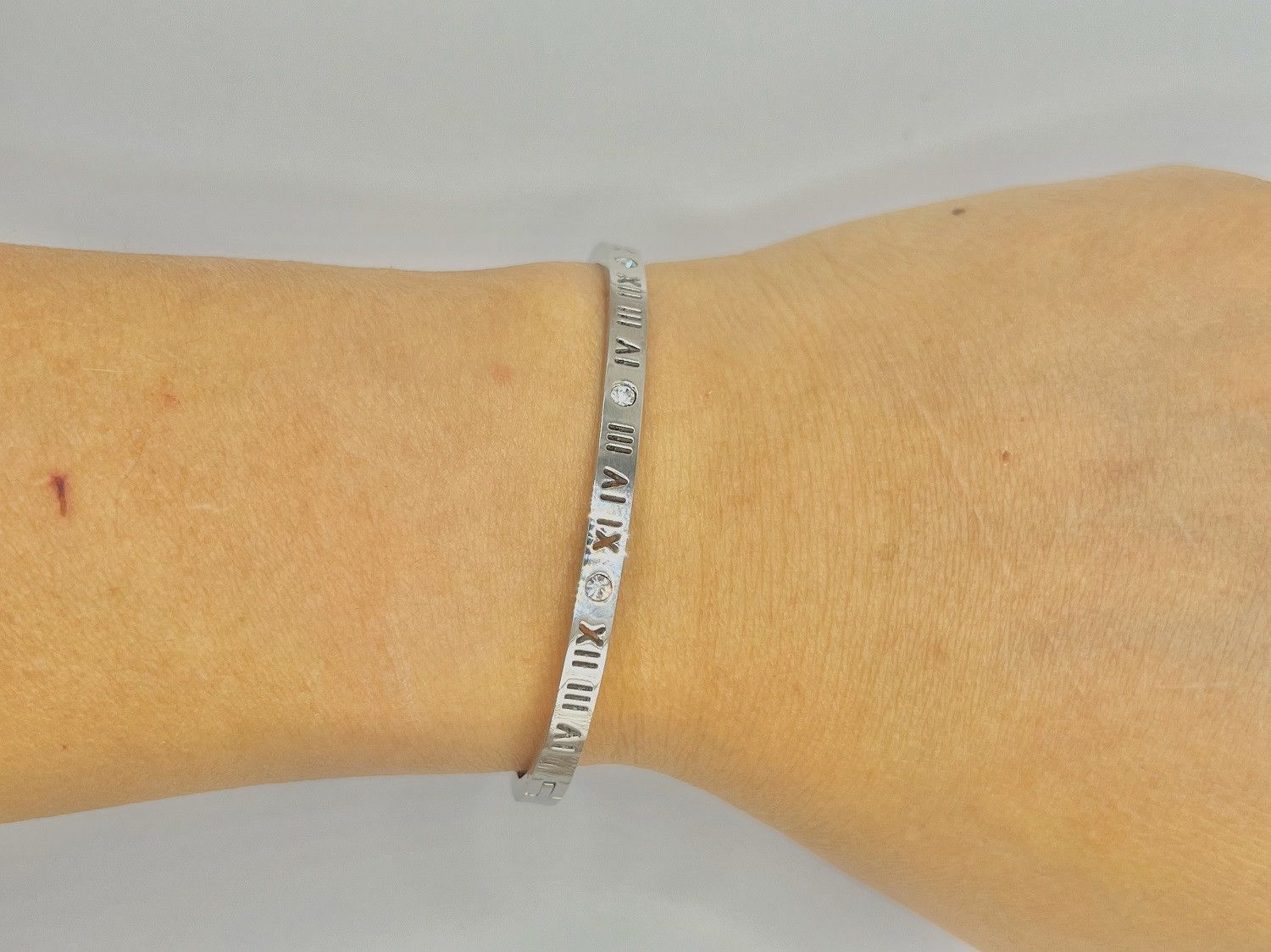 Jewelry Roma Numbers Silver Bangle with Czs Size ONE SIZE - 5 Thumbnail