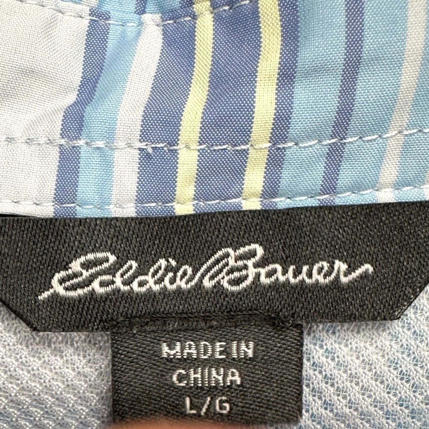 Eddie Bauer VINTAGE? No. Eddie Bauer Womens Hiking Shirt Blue Plaid Nylon Blend Flap Pocket Outdoor Button-Up Short Sleeve Large Size L / US 10 / IT 46 - 5 Thumbnail
