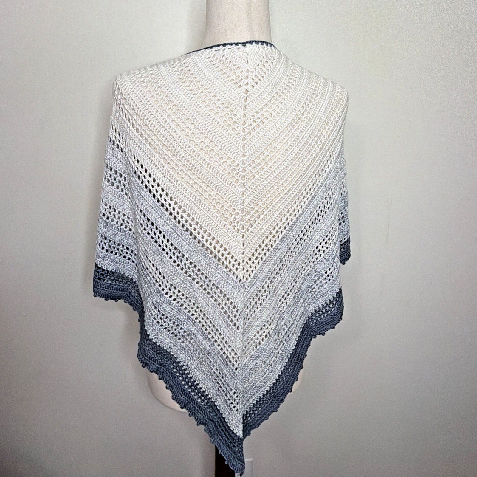 Other Crochet Shawl Sarong Wrap Handmade FEZA Cotton Viscose Yarn Size ONE SIZE - 7 Thumbnail