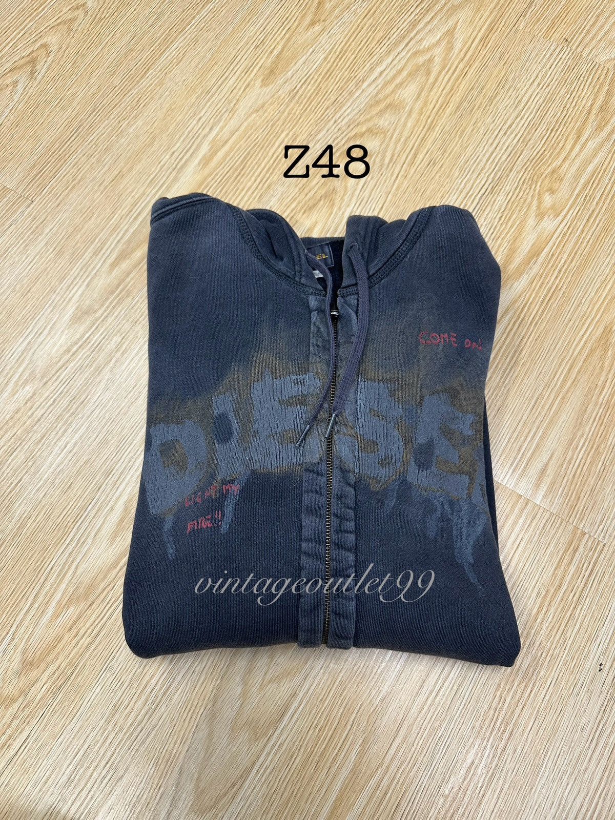 Diesel Diesel Spellout Zipper Hoodie Faded Sunlight Z48 Size US M / EU 48-50 / 2 - 12 Thumbnail