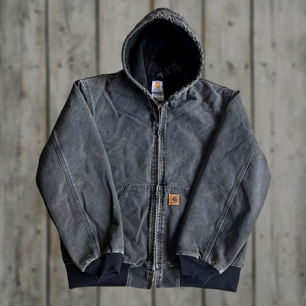 Carhartt × Vintage Vintage 90s Carhartt J140 Faded Black Hooded