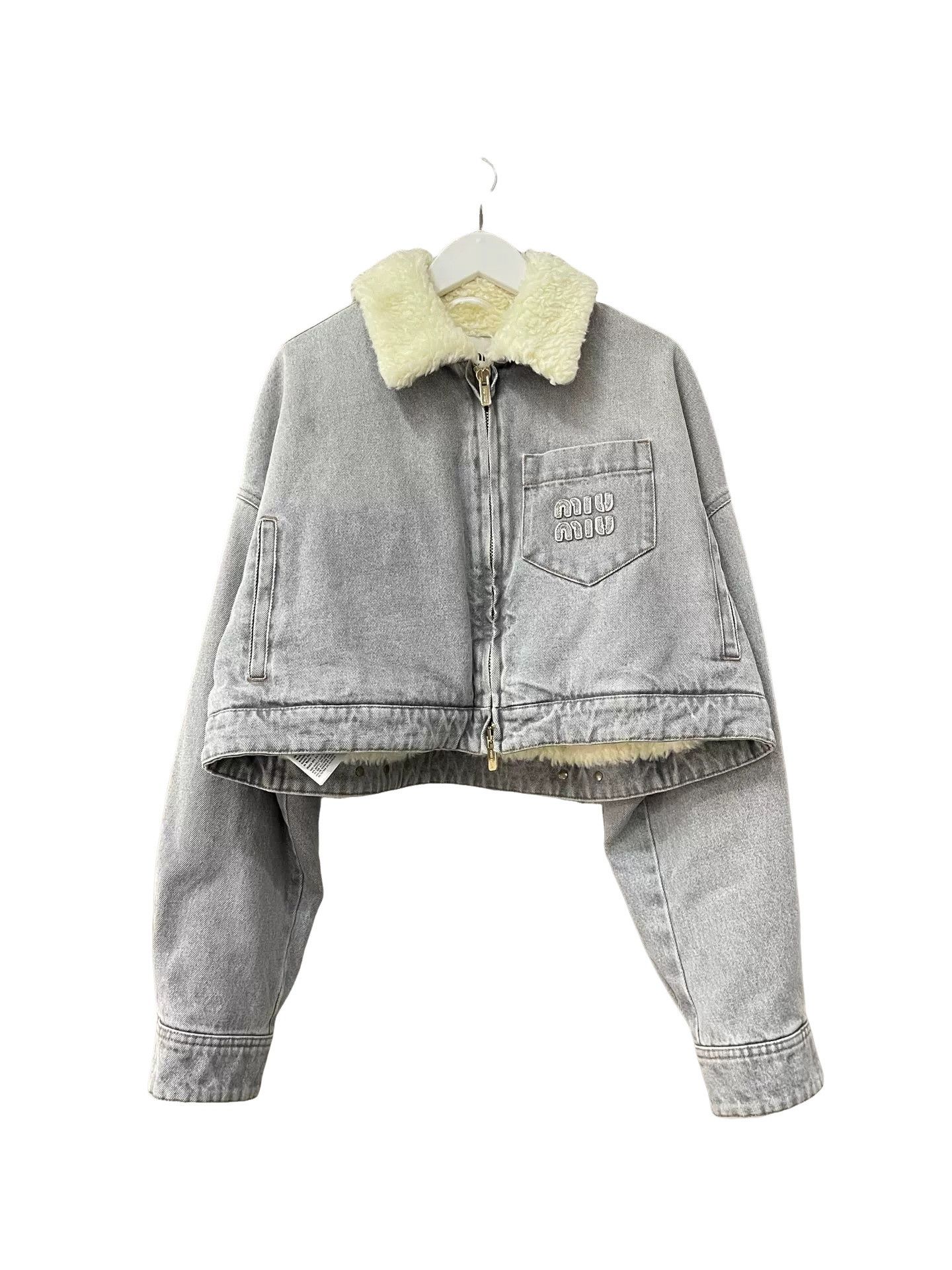 Miu Miu Miu Miu Shearling Lined Denim Jacket Size 38 Size XS / US 0-2 / IT 36-38 - 1 Thumbnail