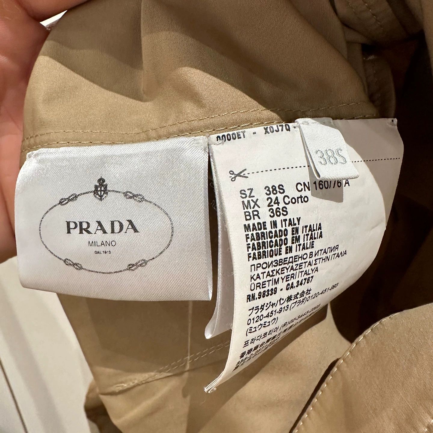 Prada Prada may433 Khaki Waist-tie Shirt Trench Coat 38S Size XS / US 0-2 / IT 36-38 - 4 Thumbnail