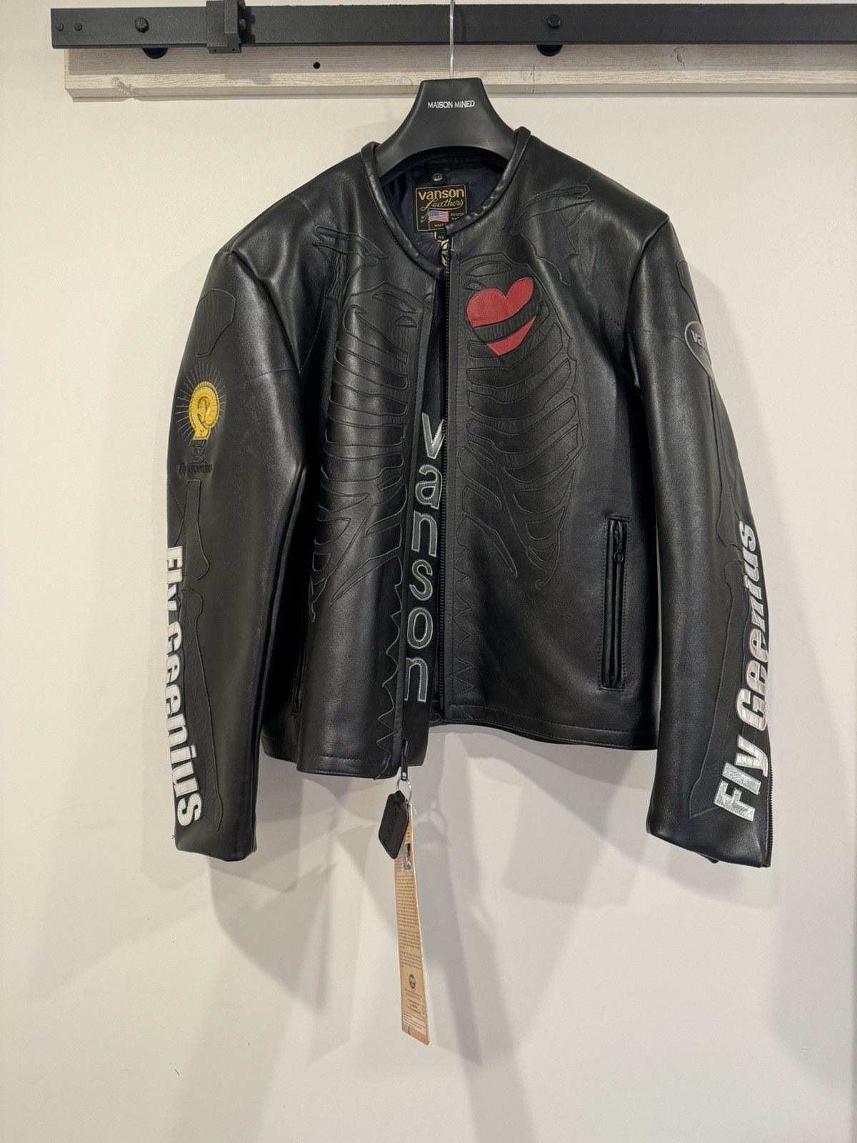 Vanson Leathers Vanson X Fly Geenius Black Skeleton Jacket Grailed