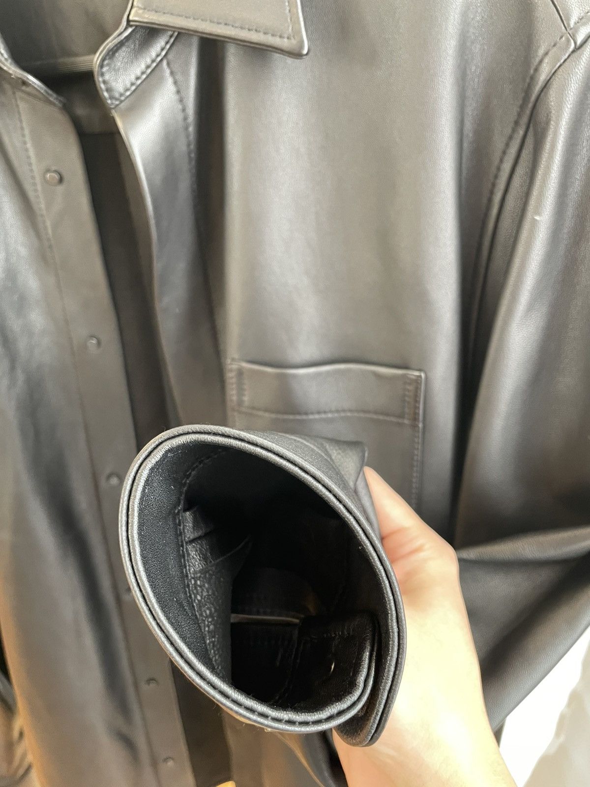 John Elliott John Elliott Black Leather Cloak Sz1/S Size US S / EU 44-46 / 1 - 8 Thumbnail