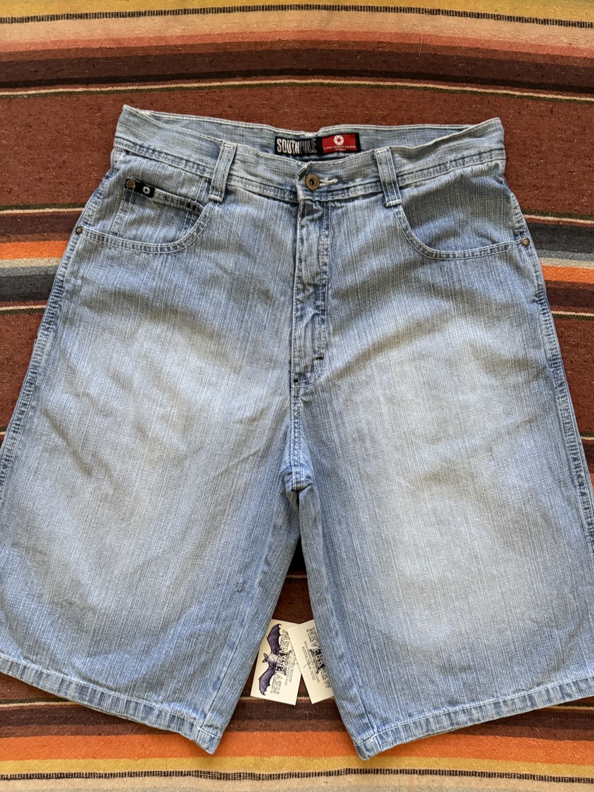 Southpole Y2K Light Wash South Pole Red Tab Denim Jorts Size US 34 / EU 50 - 3 Thumbnail