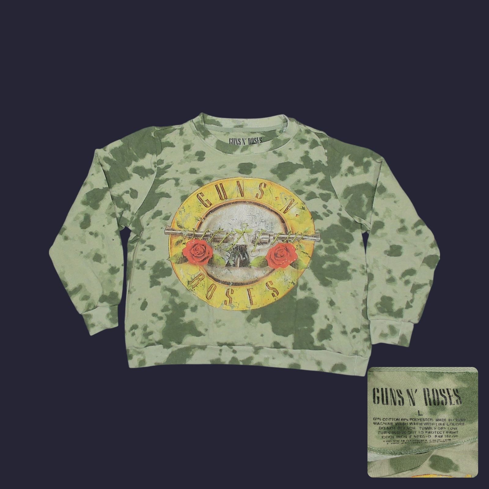 Bravado Bravado Guns N' Roses Boxy Cropped Tie-Dye Sweatshirt Size L / US 10 / IT 46 - 1 Thumbnail