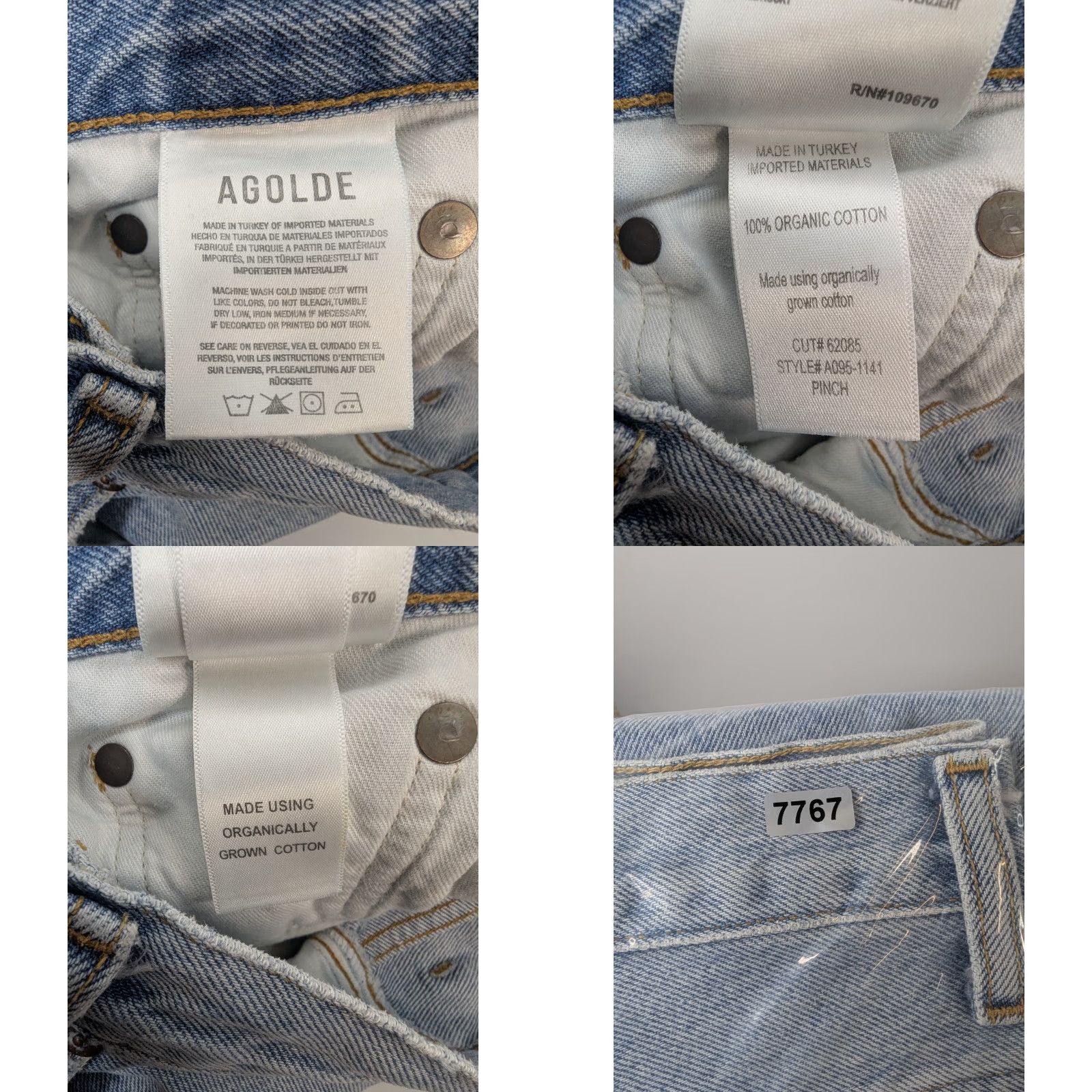 Agolde AGolde High Rise Pinch Waist Denim Jeans Size 24 Light Blue A095-1141 Jeans Women 5-Pocket Slim Casual 24 Blue Size 42" / US 20 - 9 Thumbnail