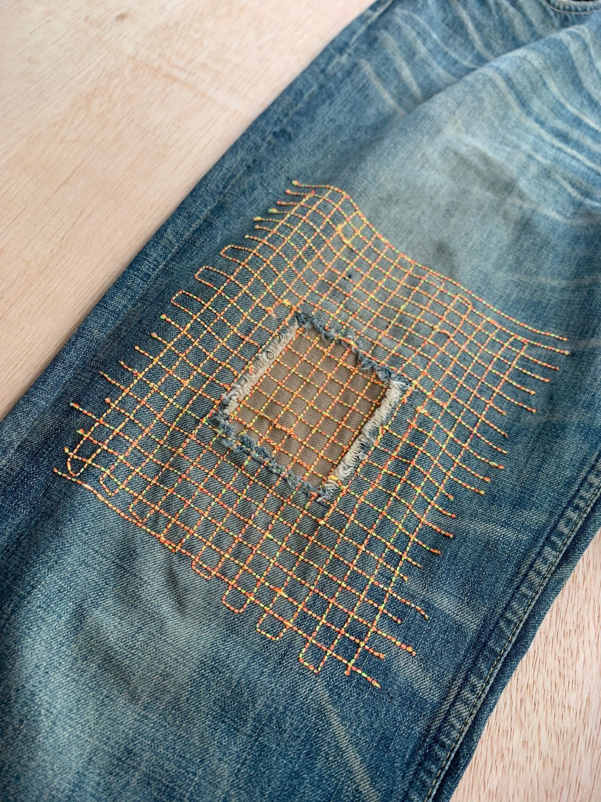 Japanese Brand × Levi's Vintage Levis Patchwork kapital Style Denim Jeans Size US 36 / EU 52 - 5 Thumbnail