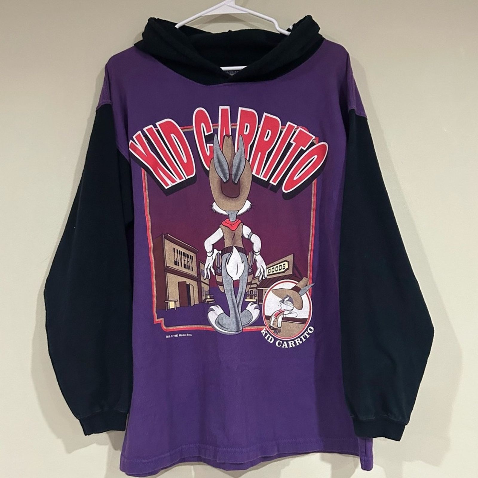 Other 1993 Bugs Bunny Taz Kid Carrito El Diablo Hooded T-Shirt Size US M / EU 48-50 / 2 - 1 Thumbnail