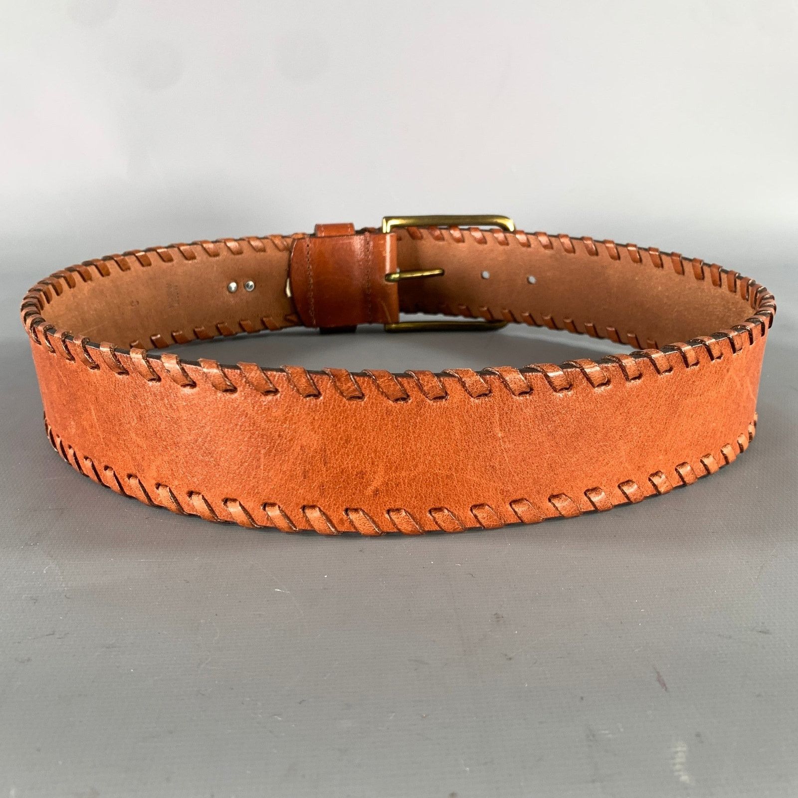 Ralph Lauren LAUREN by RALPH LAUREN Size S Tan Woven Leather Belt Size 32 - 3 Thumbnail