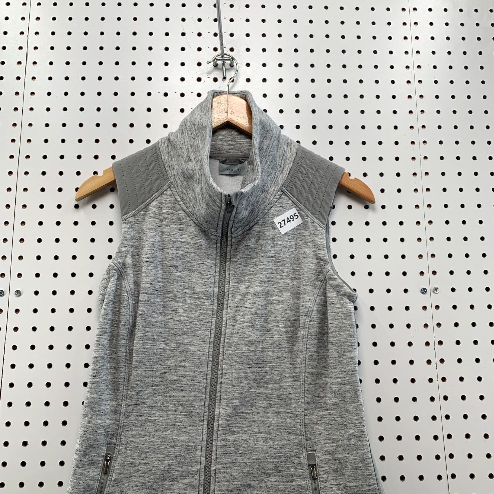 Athleta Athleta Womens Stronger Vest Full Zip Heathered Gray Ladies Small 14.5x27 - Women Jacket Size Small Gray Athletic Zip Vest Size S / US 4 / IT 40 - 5 Thumbnail
