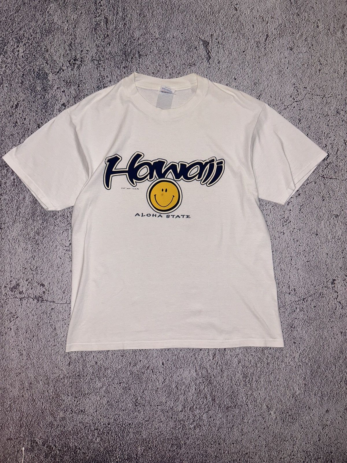 Hanes Hawaii Surf Tee White Smile Hanes Heavyweight Vintage Size US L / EU 52-54 / 3 - 1 Thumbnail