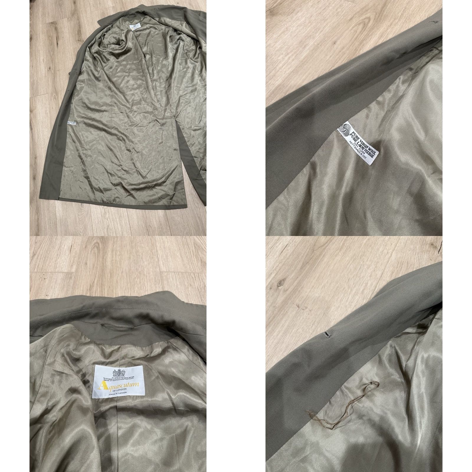 Aquascutum VINTAGE Aquascutum Trench Coat Women Green Belted Long Wool Jacket 10 Regular Beige Size L / US 10 / IT 46 - 9 Thumbnail