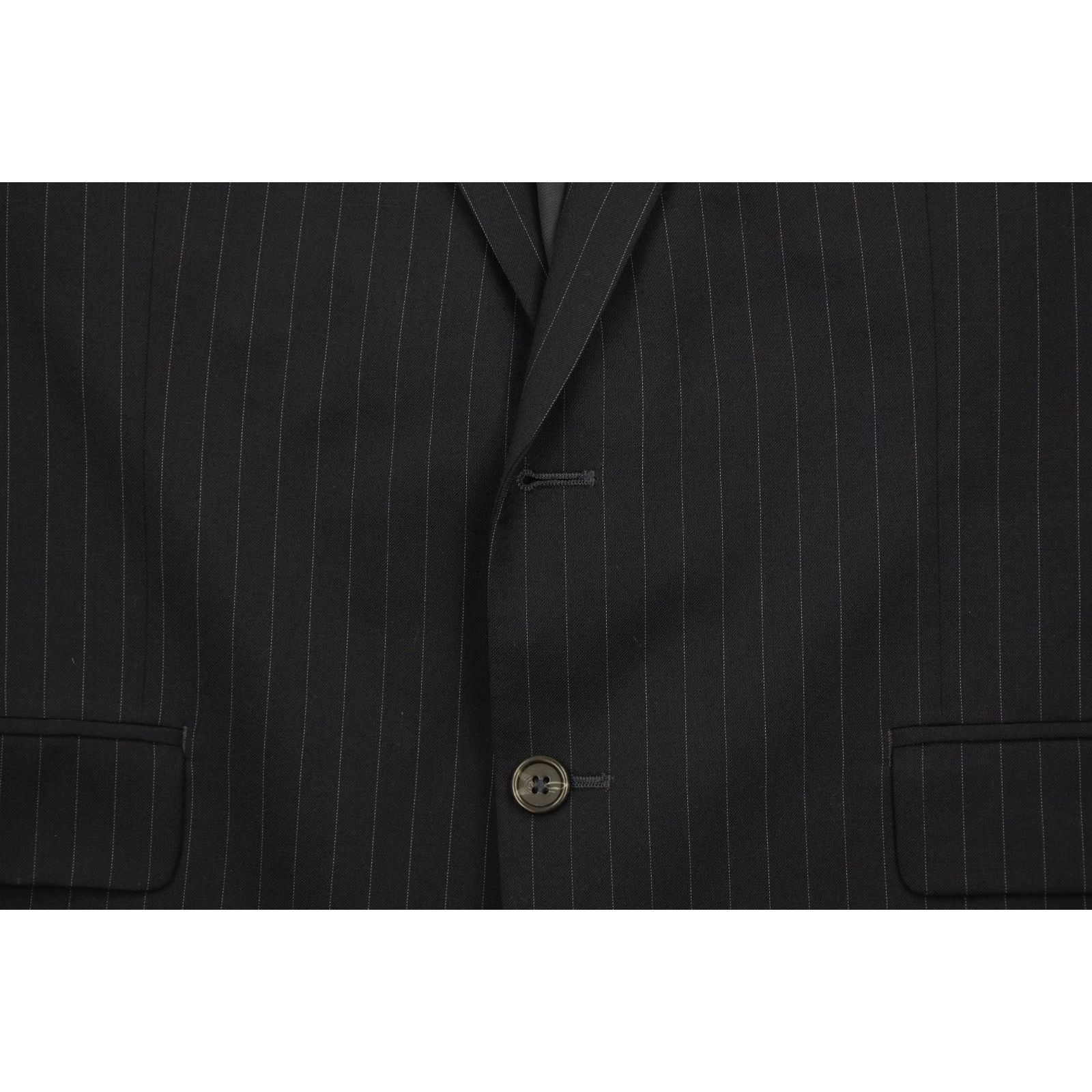 Chaps Vintage Chaps 2 Piece Wool Pinstriped Suit Wedding Size 44S - 3 Thumbnail