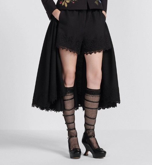 Dior o1w1db10225 Mid-Length Open-Front Skirt in Black Size 28" / US 6 / IT 42 - 7 Thumbnail