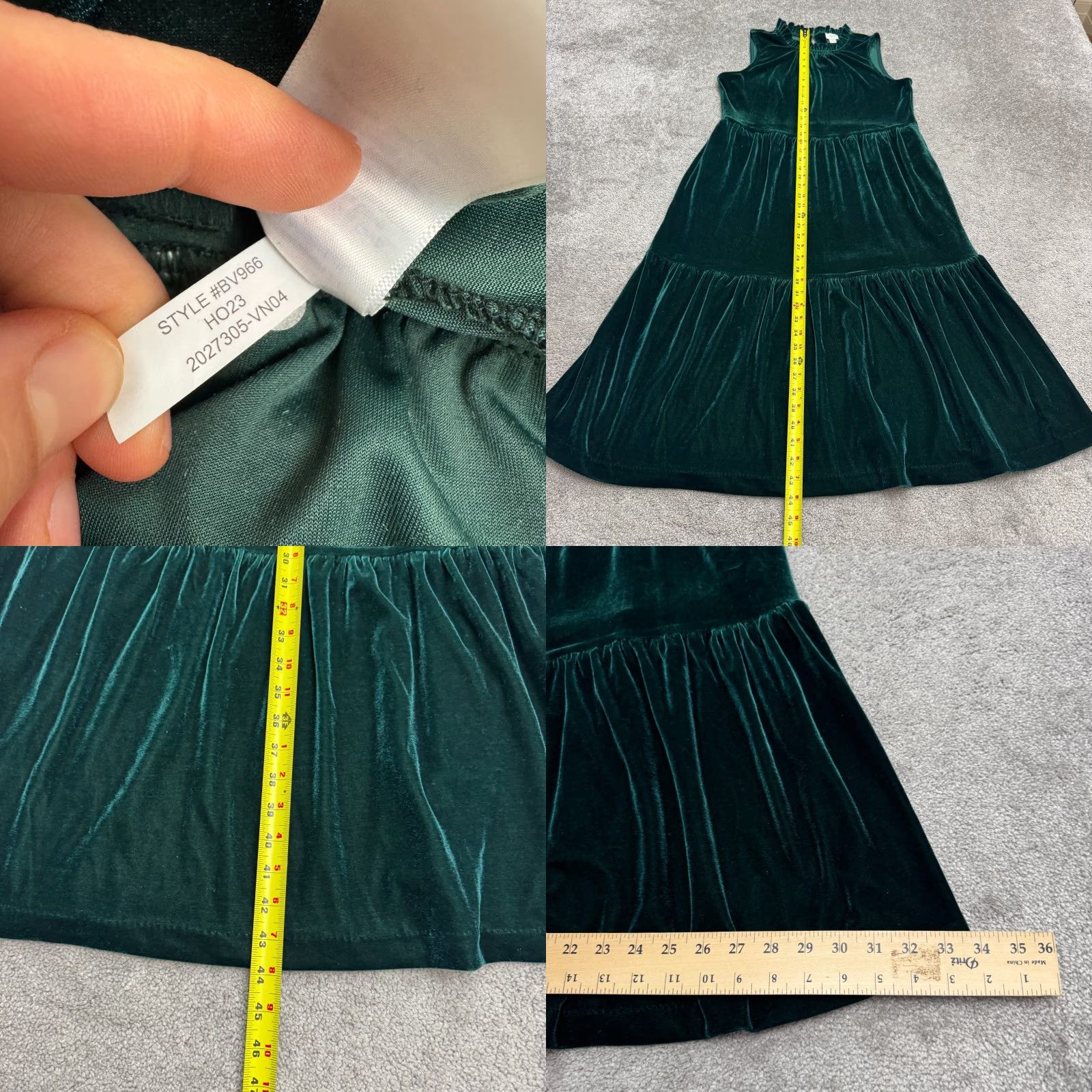 J.Crew J.Crew Factory Velvet Sleeveless Tiered Midi Dress Women 8 Green Ruffle Neck NWT Size M / US 6-8 / IT 42-44 - 8 Thumbnail
