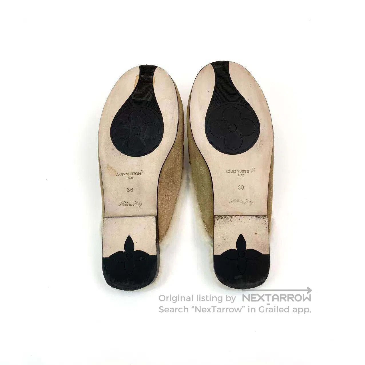 Louis Vuitton Louis Vuitton Gold label logo suede round toe half slip| Size US 5.5 / IT 35.5 - 6 Thumbnail