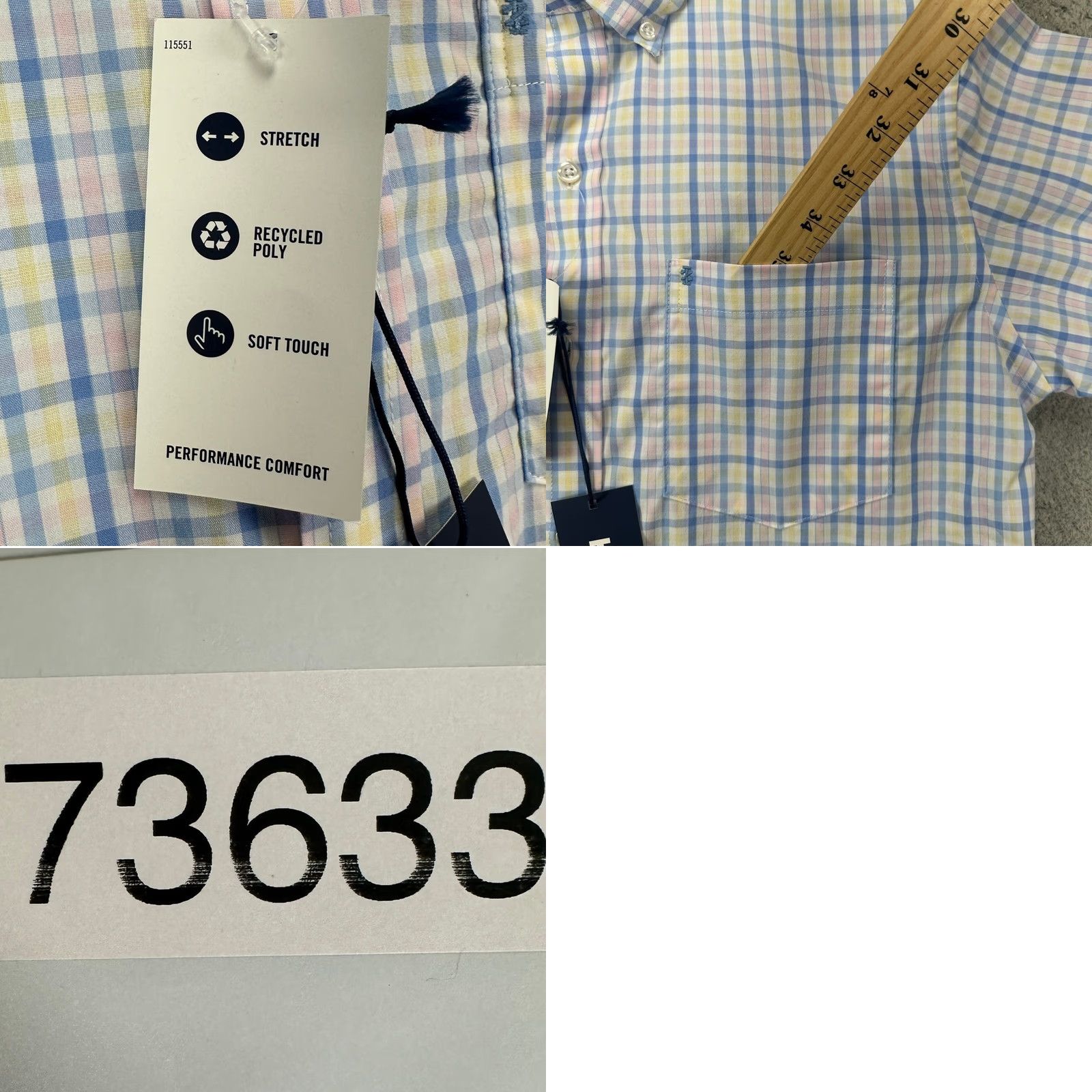Izod Izod Men's Button-Down Shirt Small Multicolor Check Performance Woven Pocket NEW Size US S / EU 44-46 / 1 - 8 Thumbnail