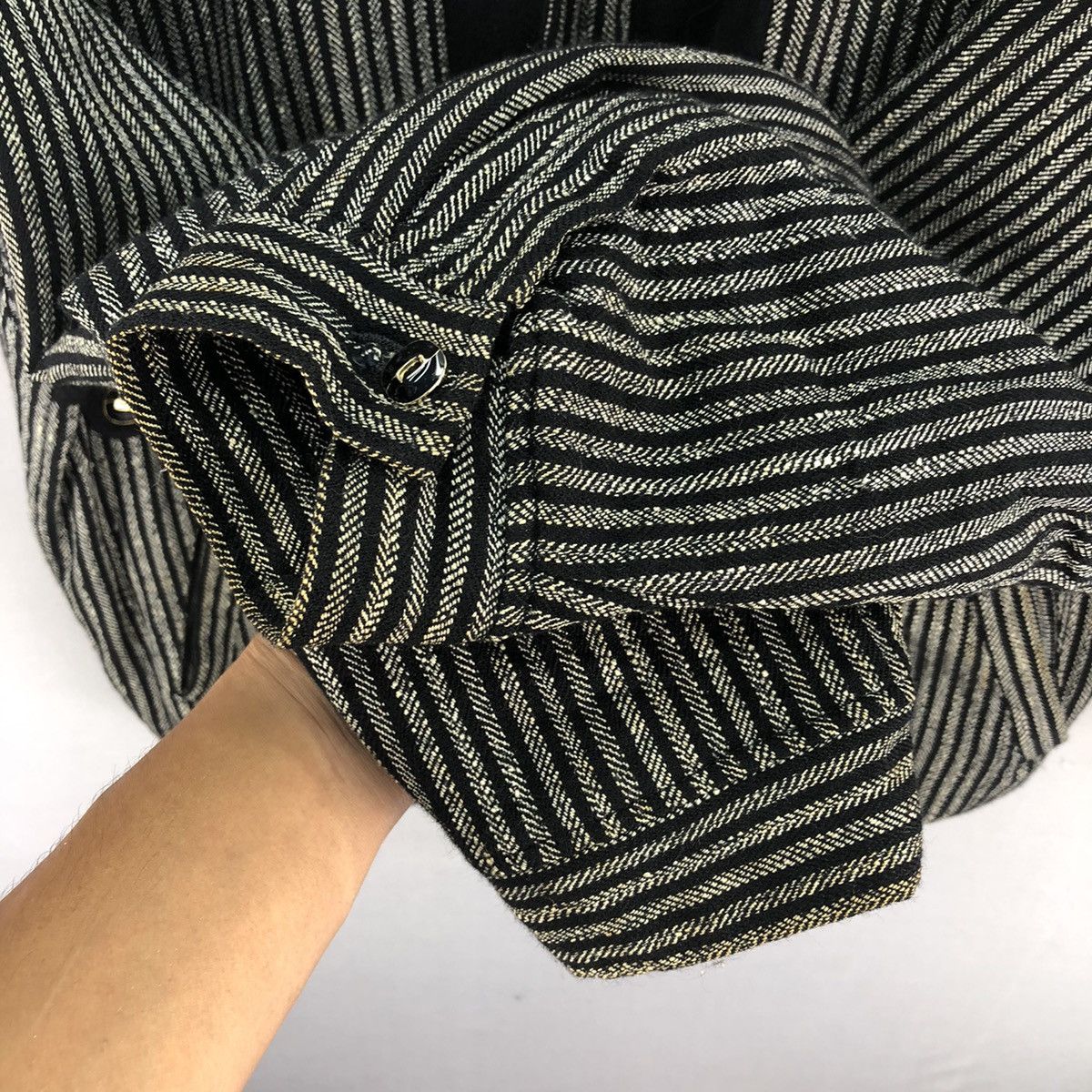 Japanese Brand Vintage 90’s Japanese Brand Stripes Zipper Jacket Size US L / EU 52-54 / 3 - 14 Thumbnail