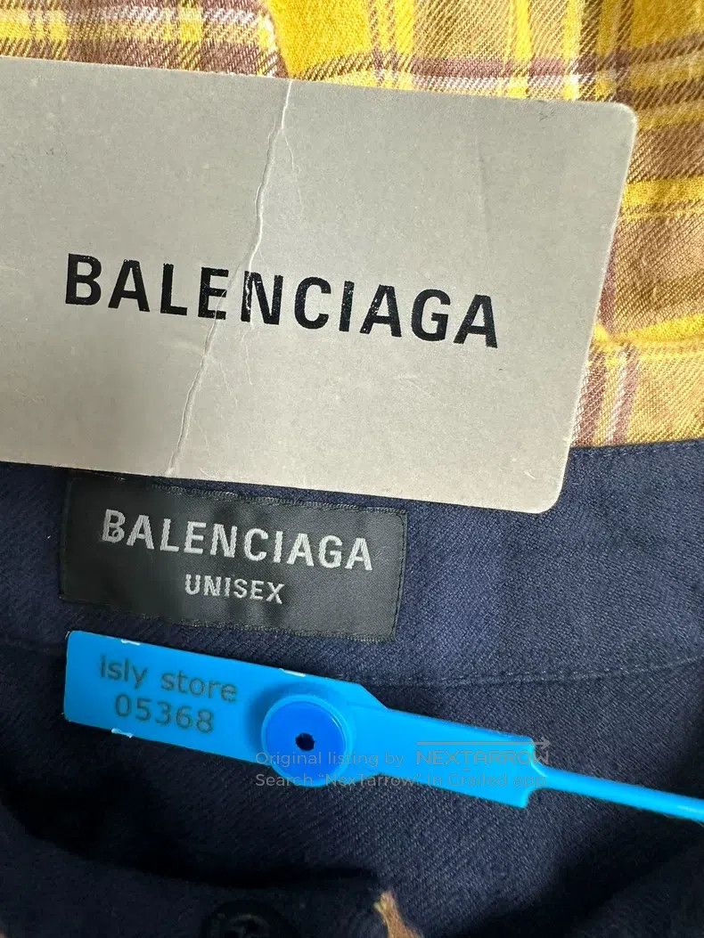 Balenciaga Balenciaga Two-Tone Plaid Double-Sided Long Sleeve Shirt Size US M / EU 48-50 / 2 - 4 Thumbnail