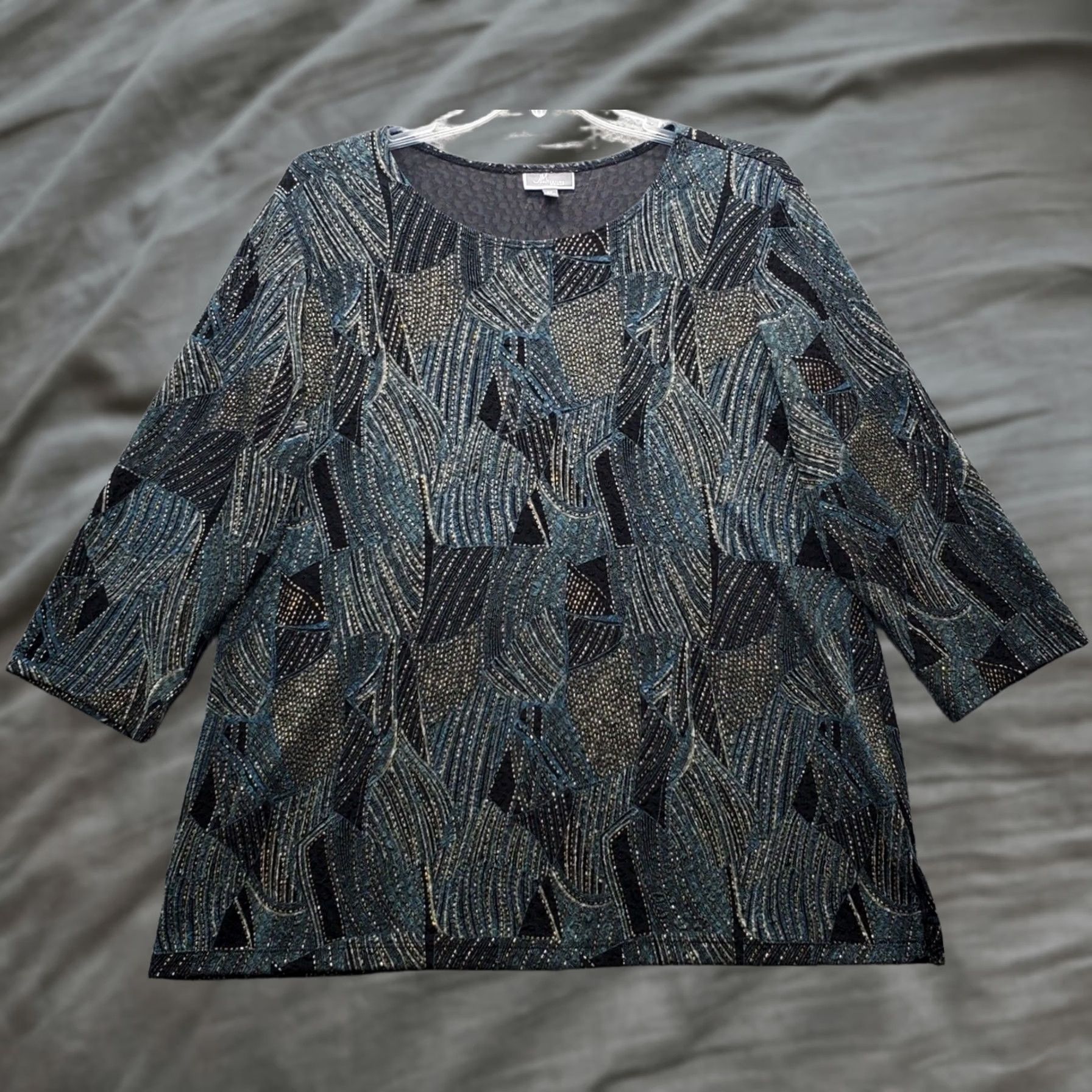 JM Collection JM Collection Blouse Womens 2X Multicolor Round Neck 3/4 Sleeve Pullover Shirt Size XXL / US 16-18 / IT 52-54 - 1 Thumbnail