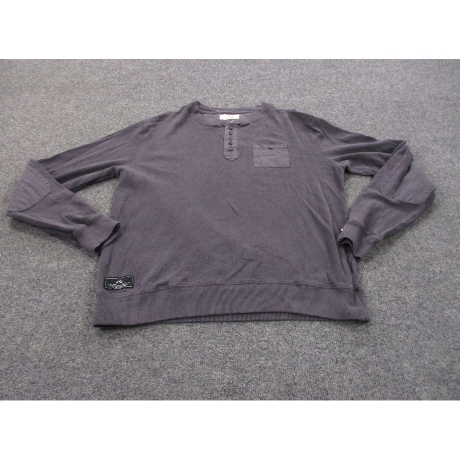 Rusty Rusty Shirt Mens L Gray Henley Outdoors Workwear Casual Textured Size US L / EU 52-54 / 3 - 2 Thumbnail