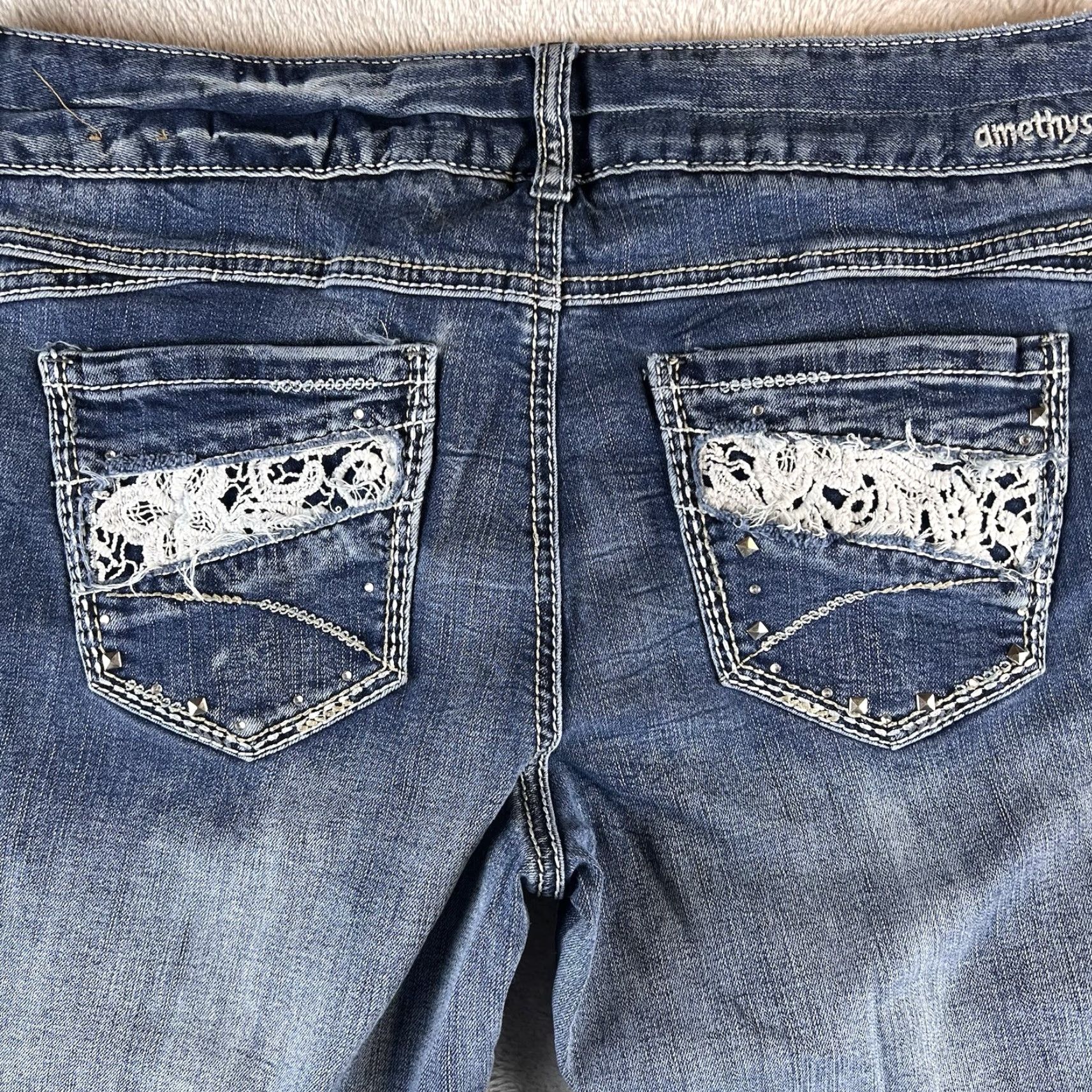 Vintage Amethyst Jeans Womens 13 Blue Skinny City Jeans Womens 13 Blue City - Amethyst Skinny Jeans Womens 13 City Blue mens? Size 34" / US 12 / IT 48 - 4 Thumbnail